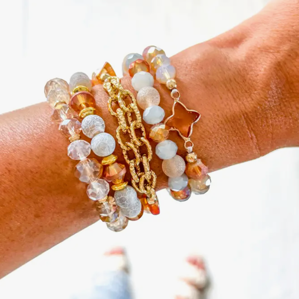 Peach Bracelet Stack