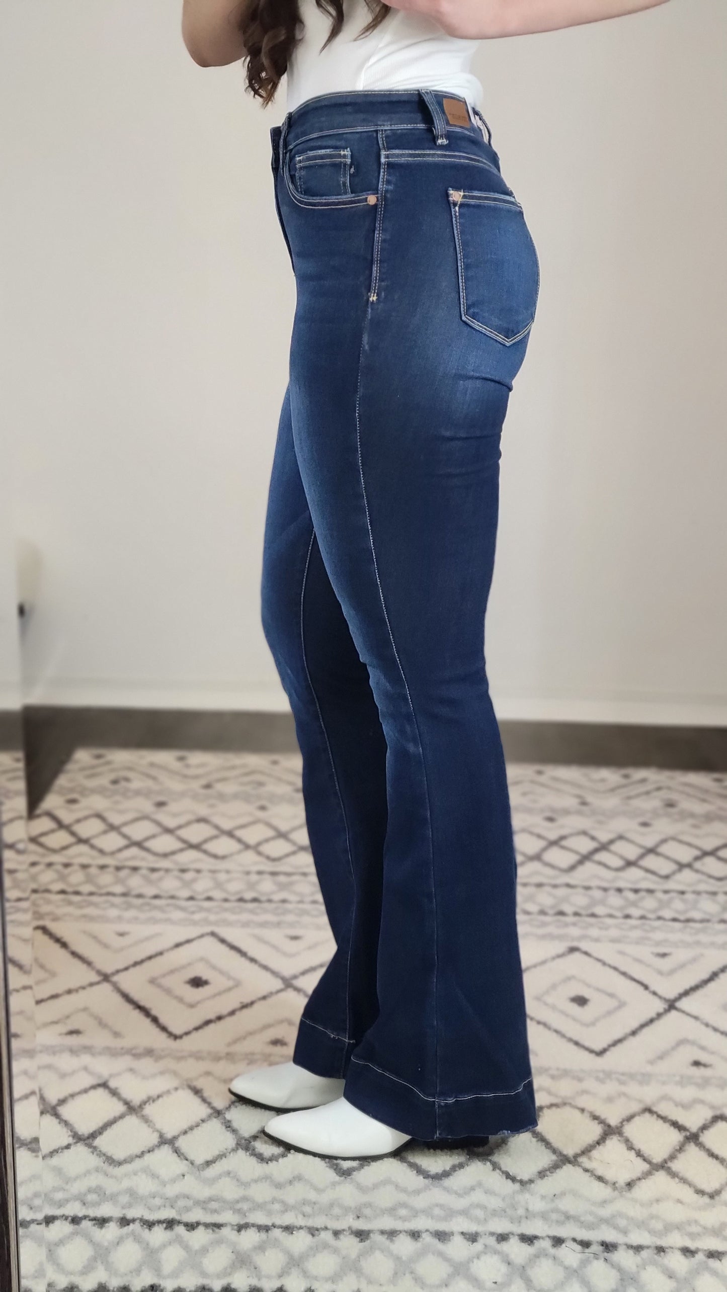 Judy Blue High Waist Hem Trouser Flare Denim “Emma”