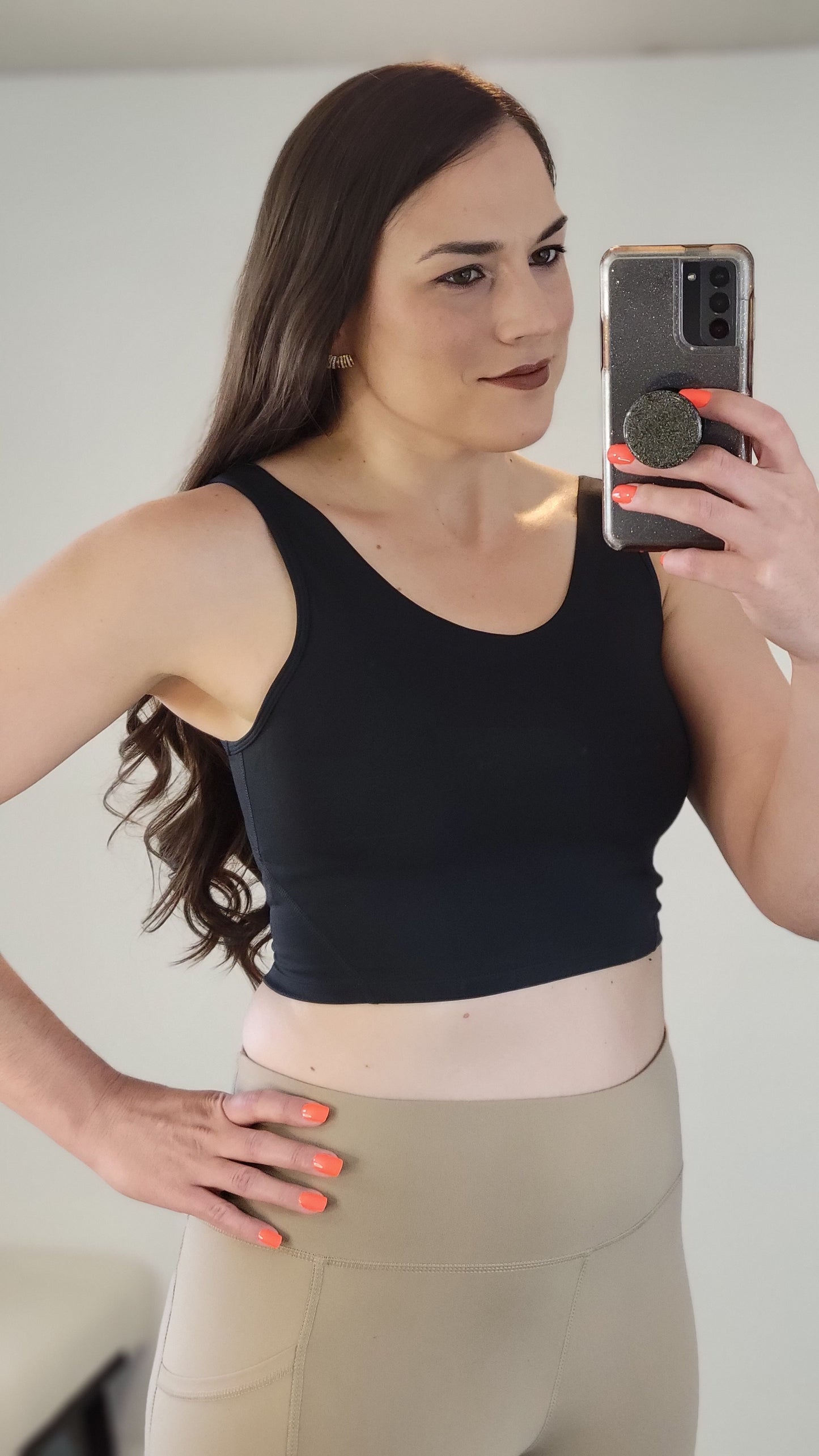 Black Essential Elongated Sports Bra "Meredith"