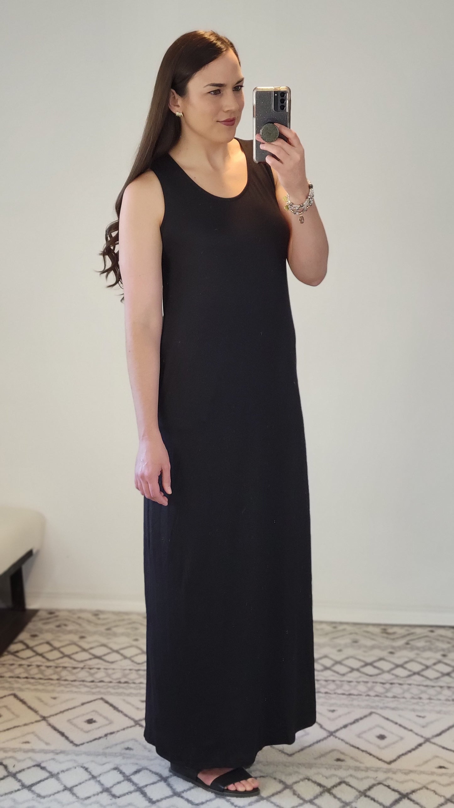 Black Maxi Dress with Pockets "Melanie"