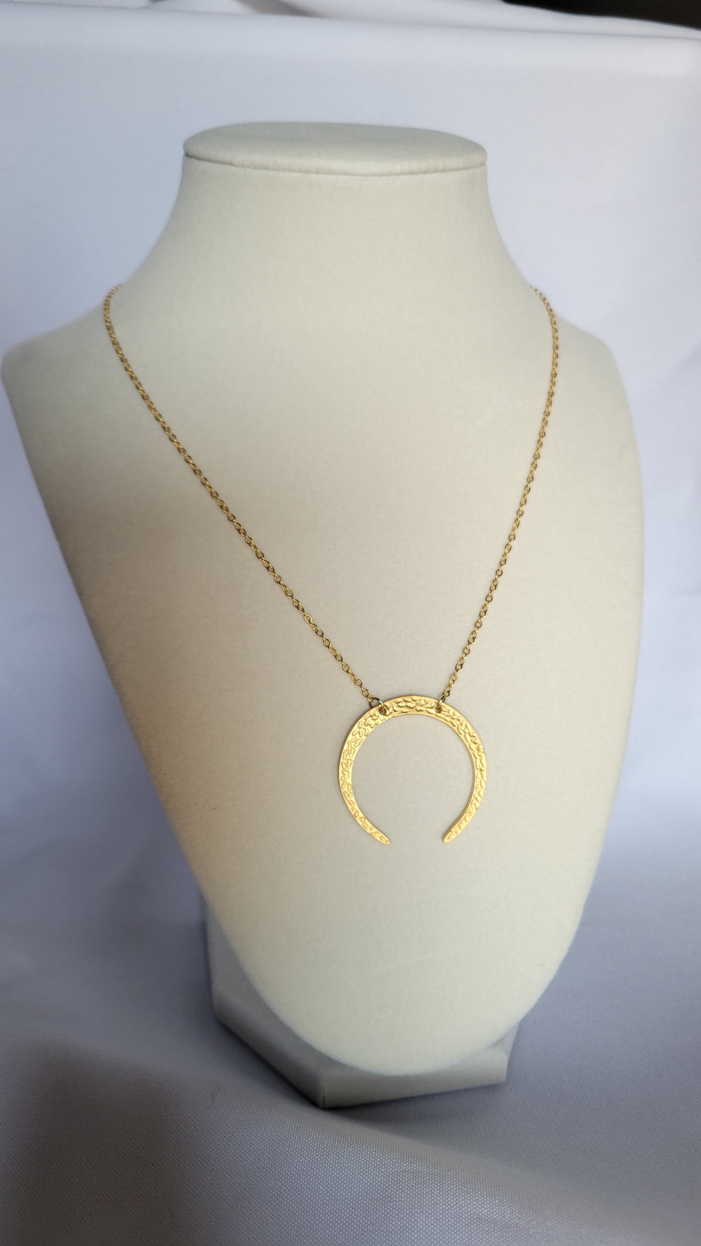 Gold Horn Moon Necklace