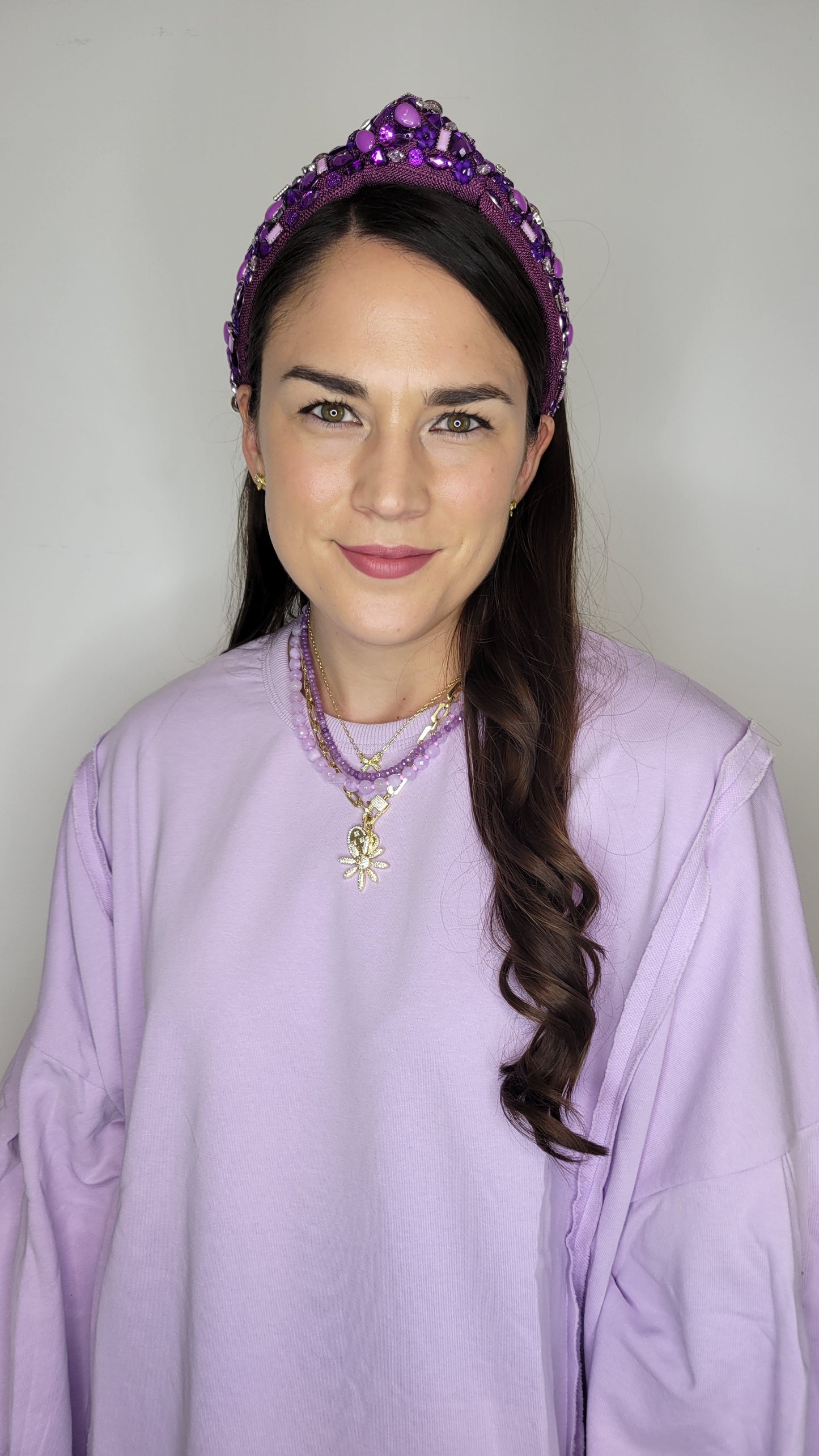 Purple Bejeweled Headband