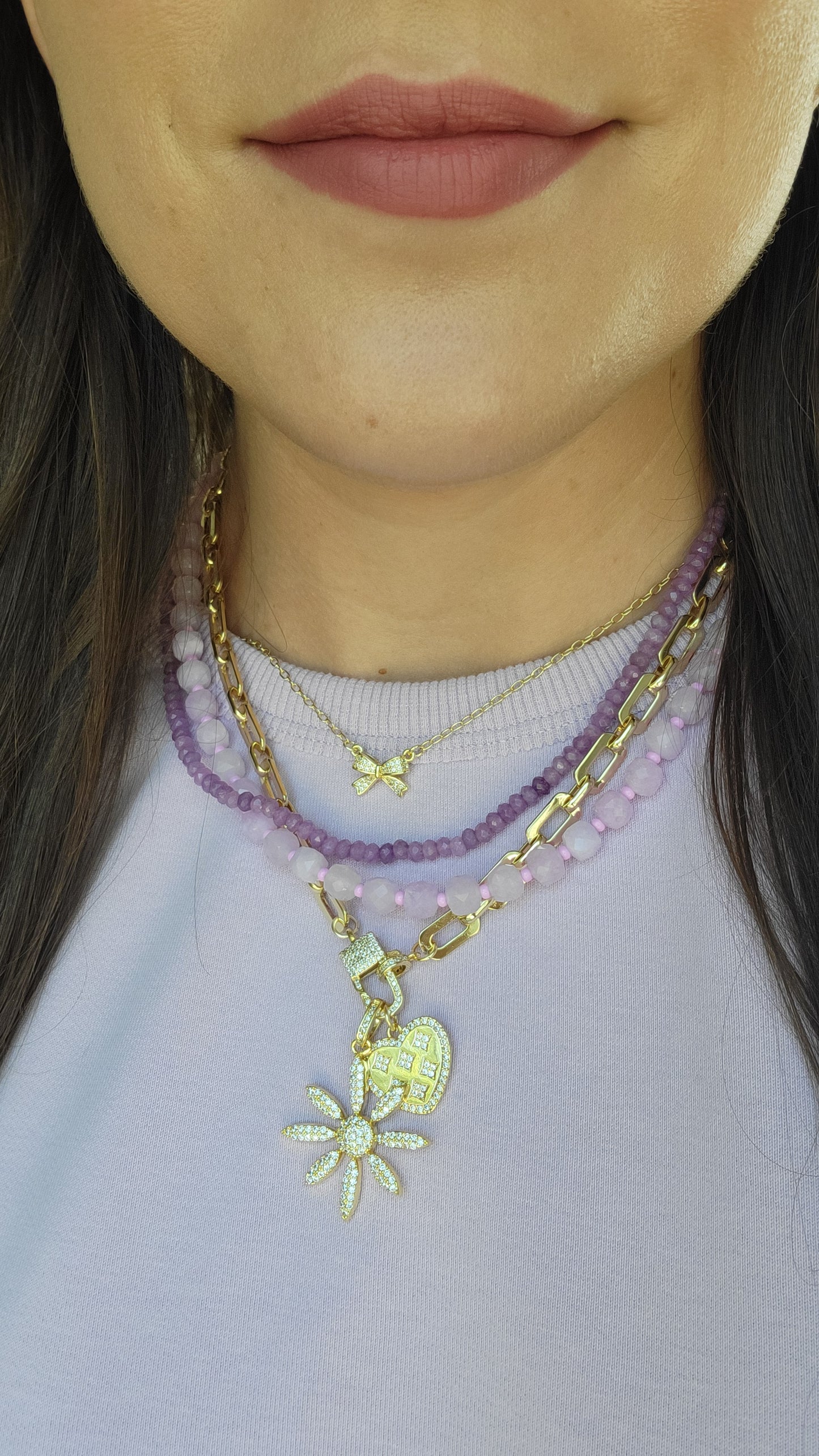 Grape Dainty Gemstone Necklace