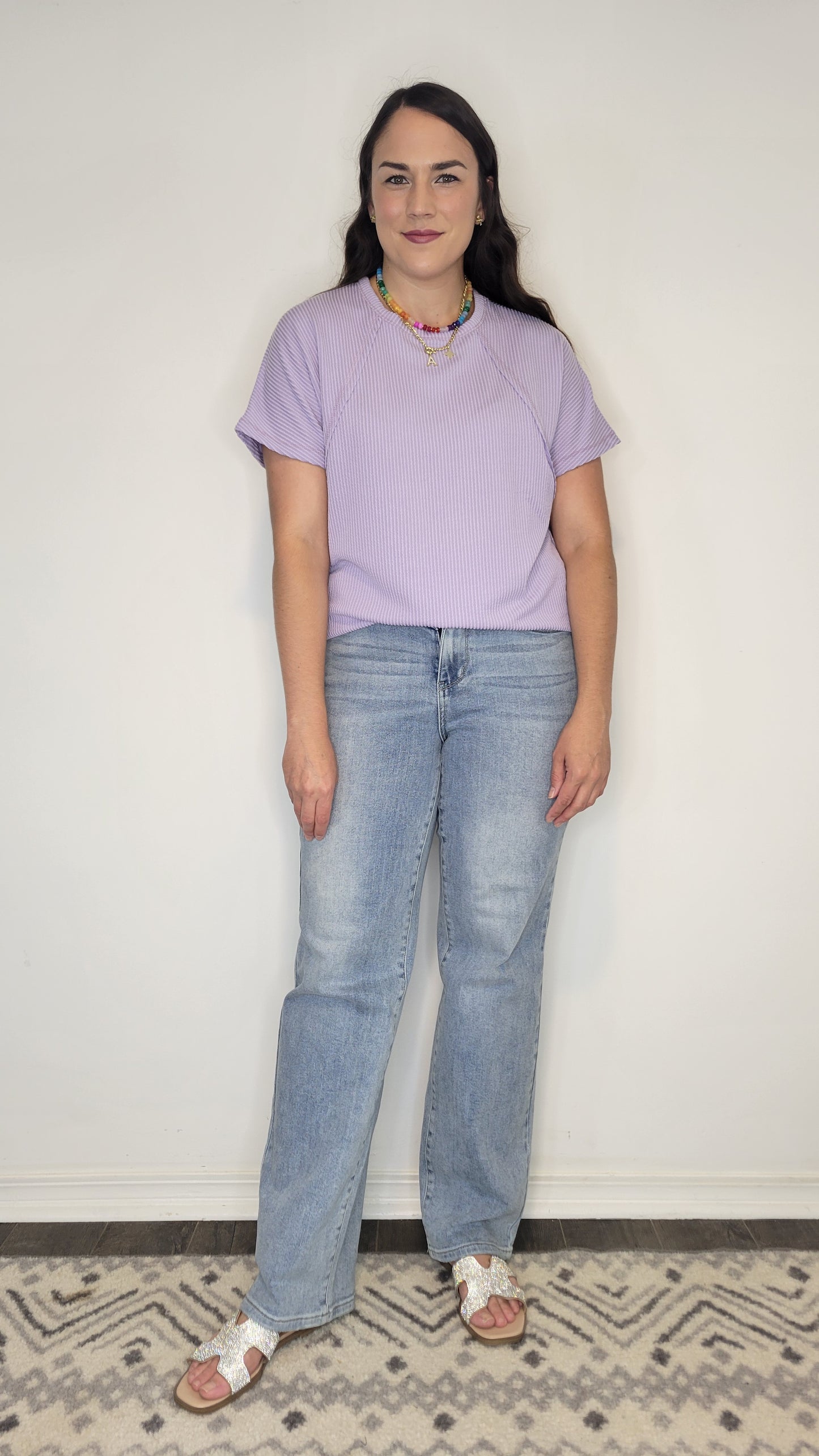 Lavender Ribbed Dolman Sleeve Top “Alice”