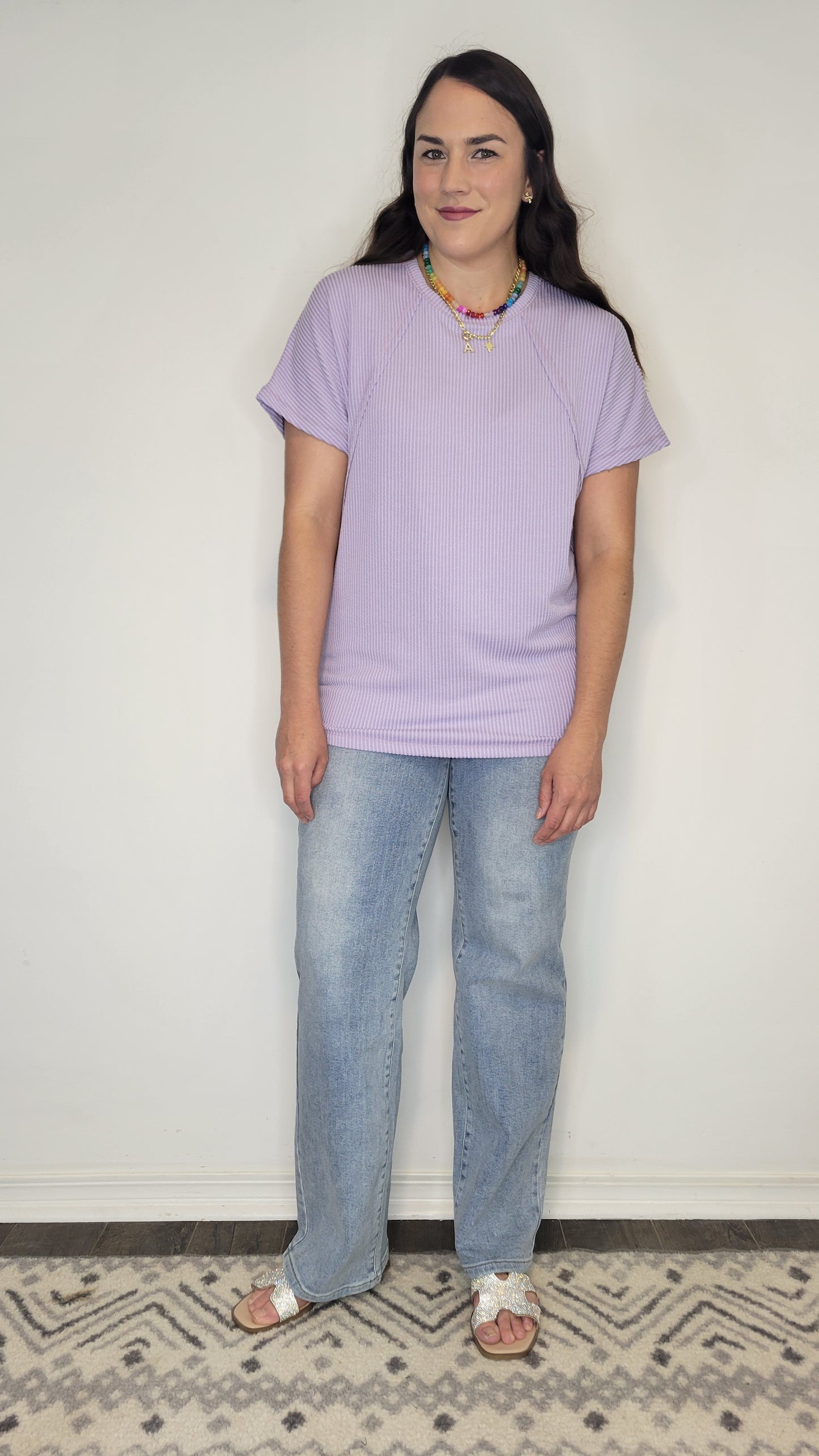 Lavender Ribbed Dolman Sleeve Top “Alice”