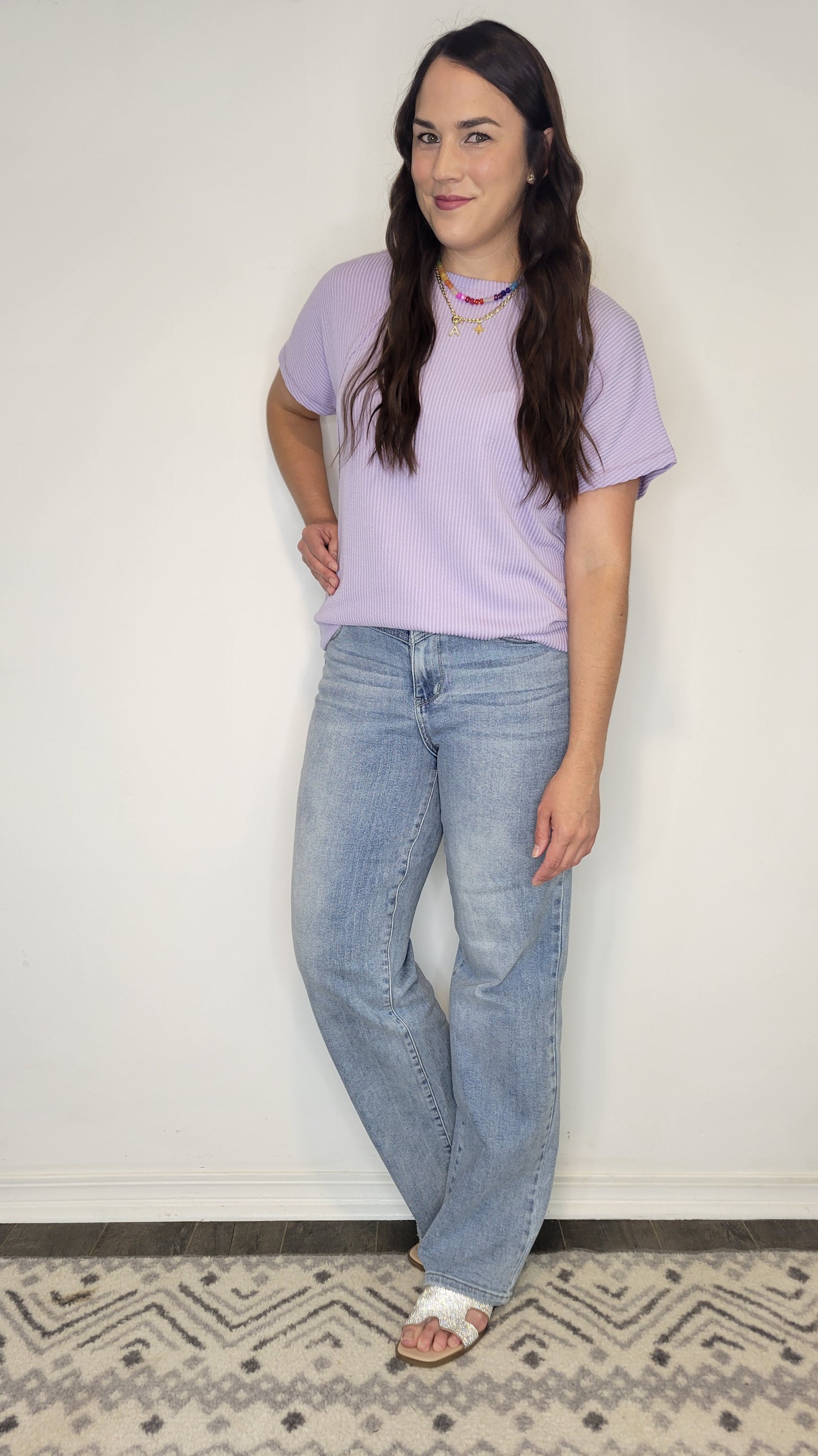 Lavender Ribbed Dolman Sleeve Top “Alice”