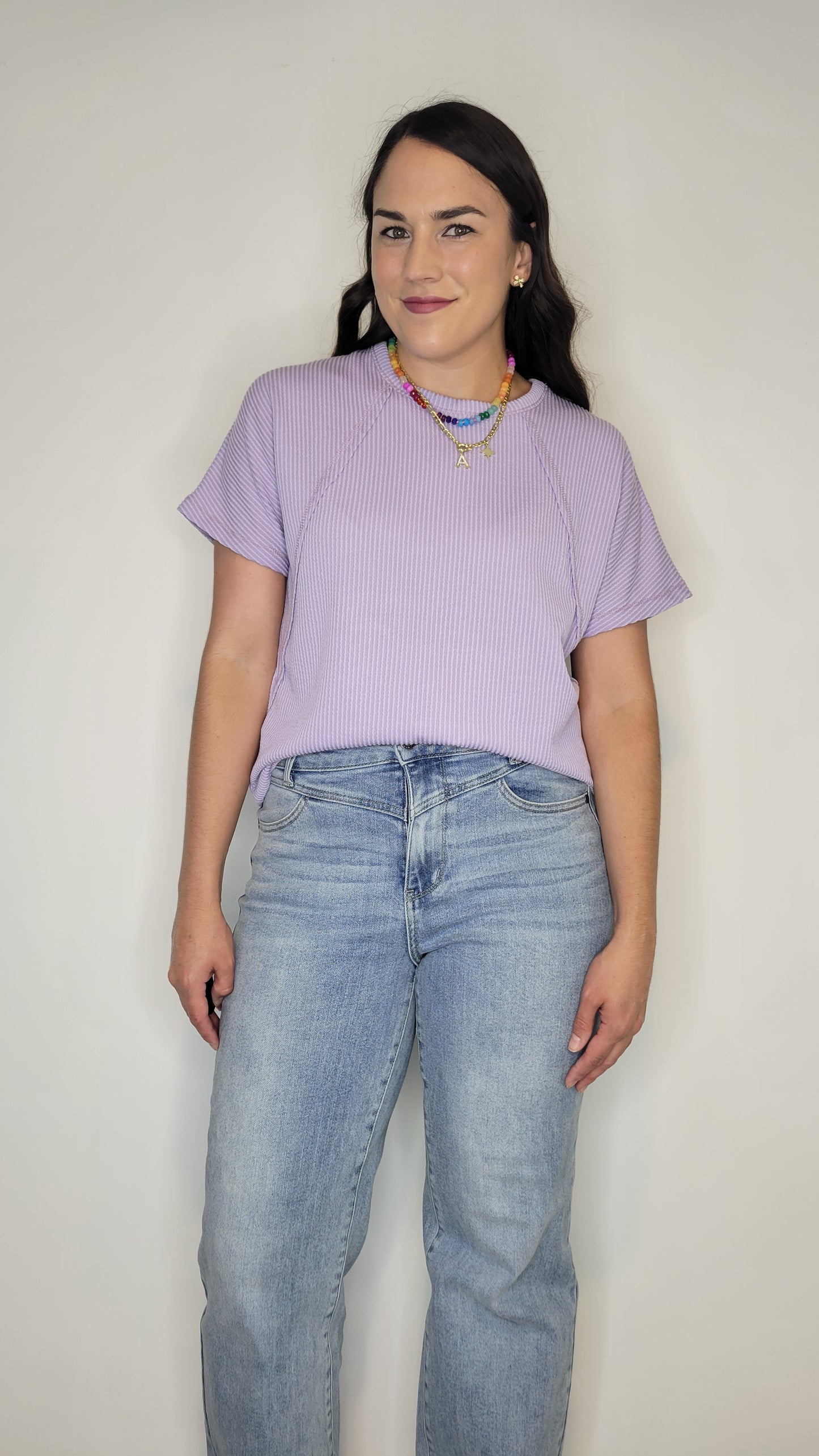 Lavender Ribbed Dolman Sleeve Top “Alice”