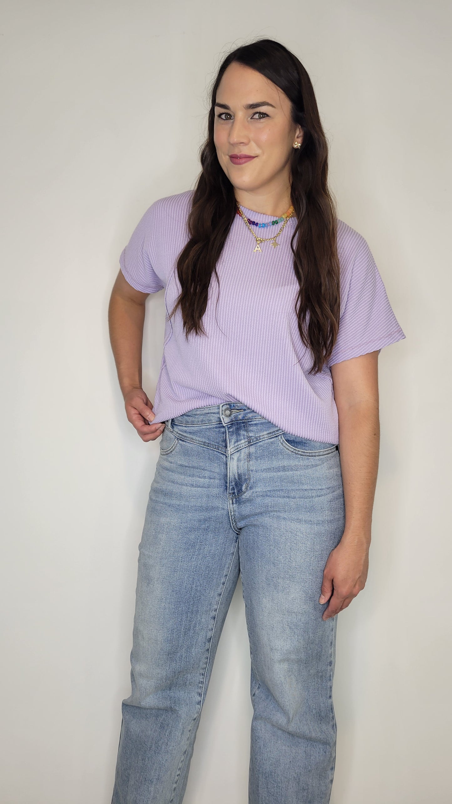 Lavender Ribbed Dolman Sleeve Top “Alice”