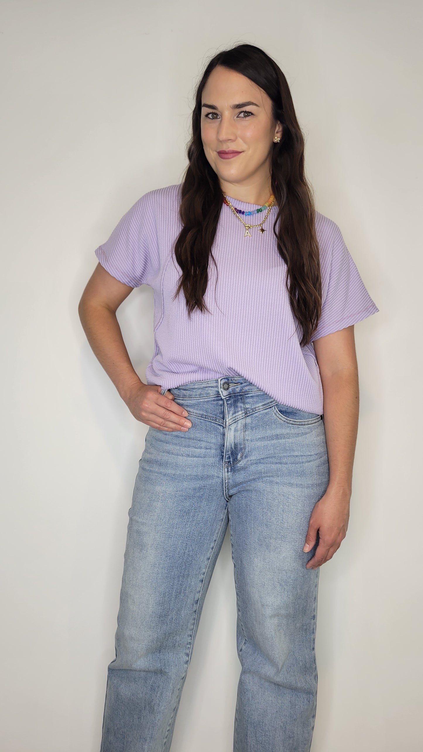 Lavender Ribbed Dolman Sleeve Top “Alice”