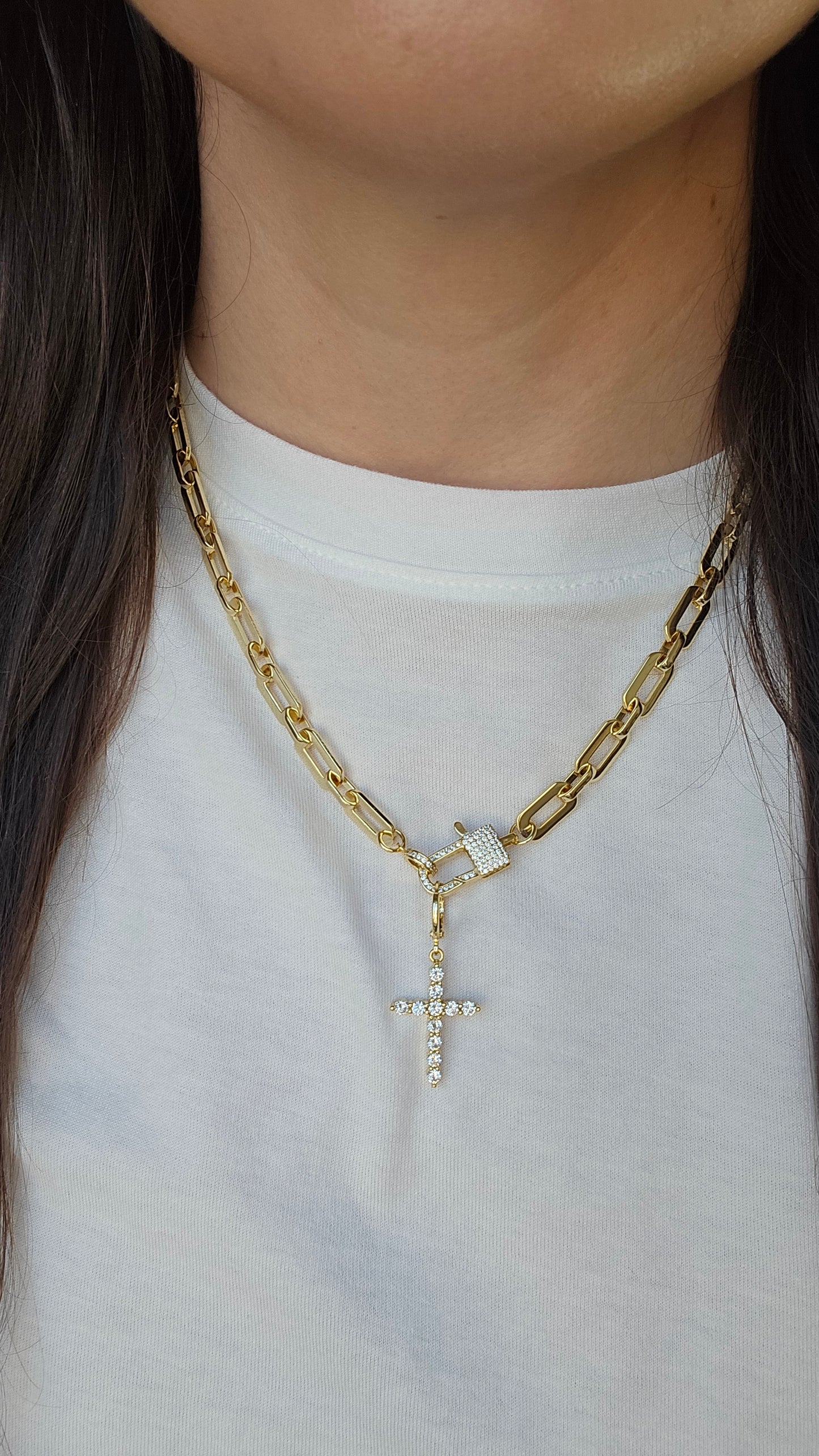 Gold Crystal Cross Charm *Restock*