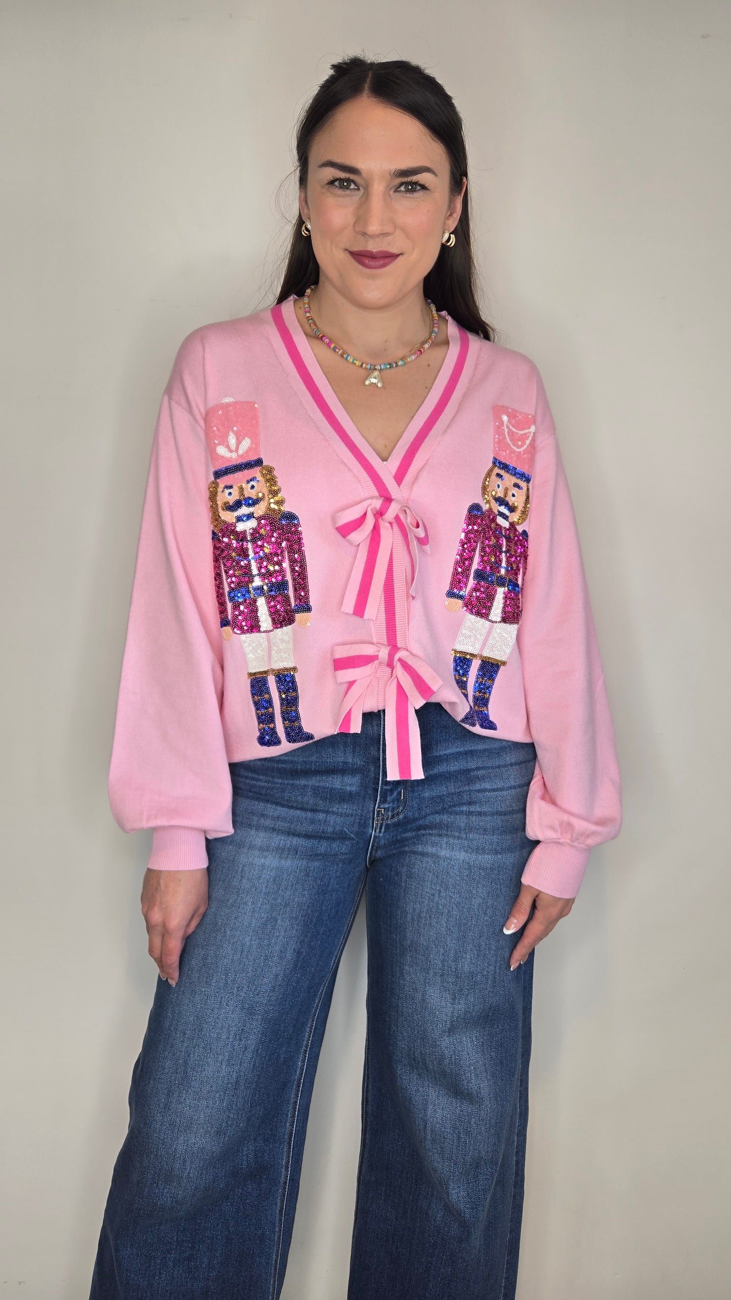 Pink Sequin Nutcracker Cardigan "Clara"