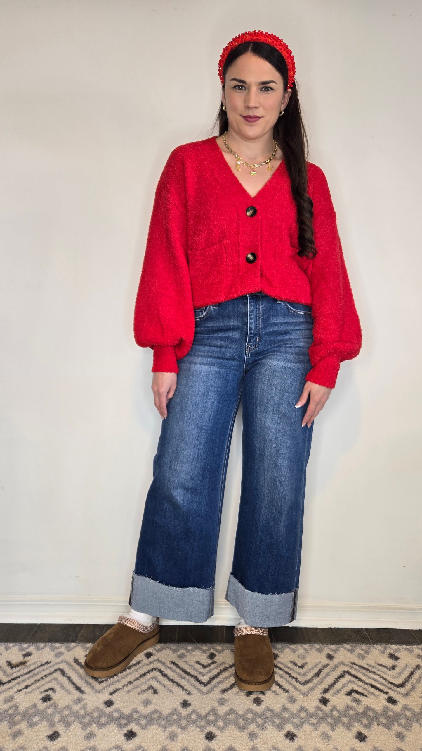 Lovervet Cuffed Ankle Wide Leg High Rise Jeans "Gemma"