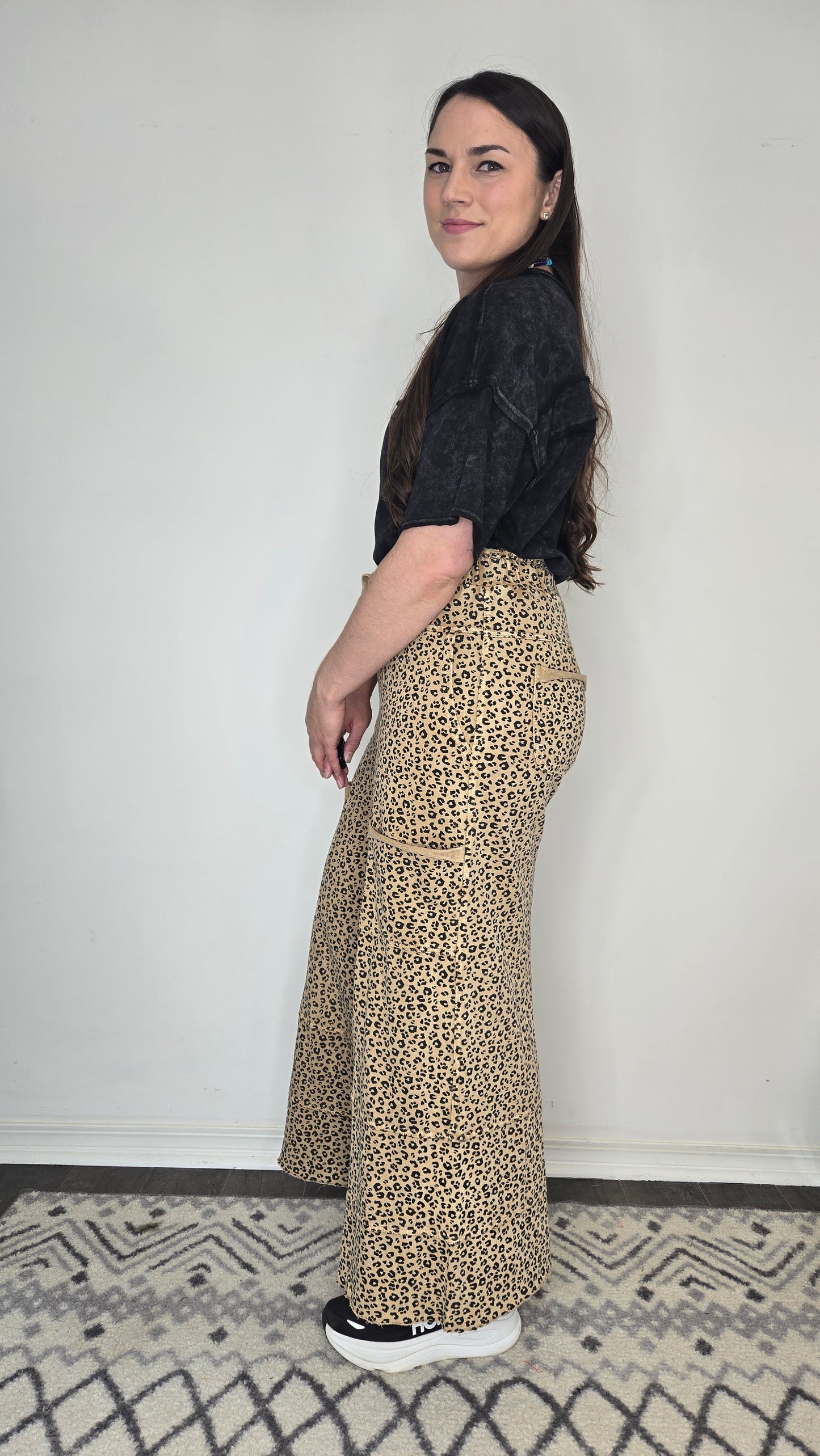Leopard Terry Knit Wide Leg Lifestyle Lounge Pants "Zarra"