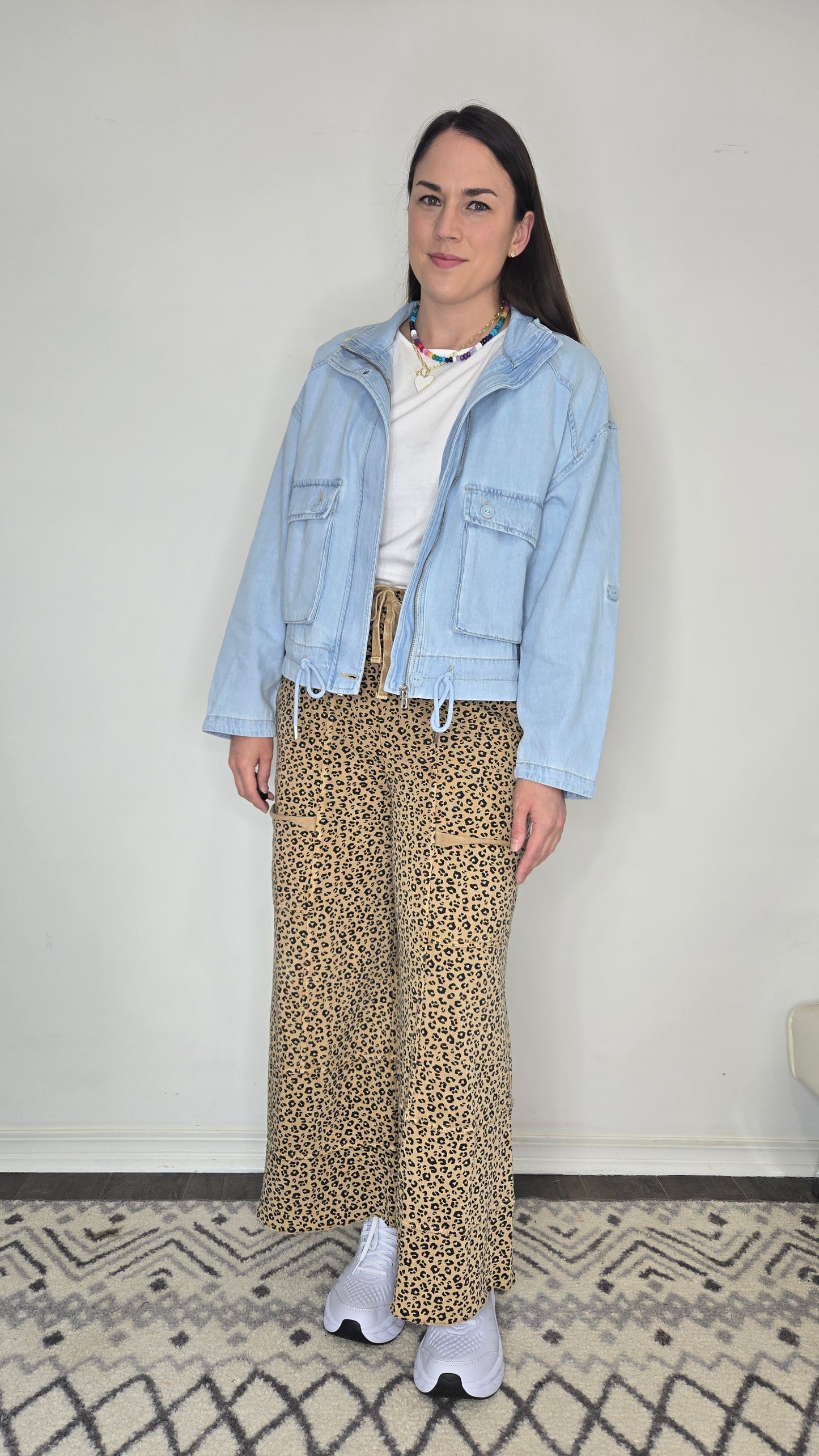 Leopard Terry Knit Wide Leg Lifestyle Lounge Pants "Zarra"