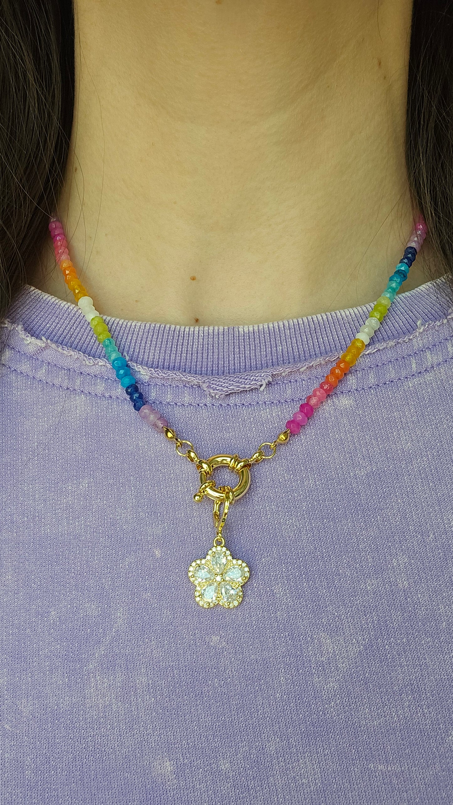 Crystal Flower Charm