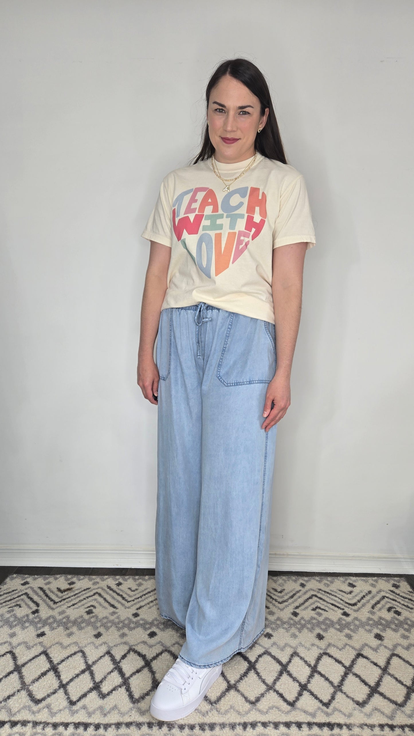 Teach With Love Heart Graphic Tee "Val"