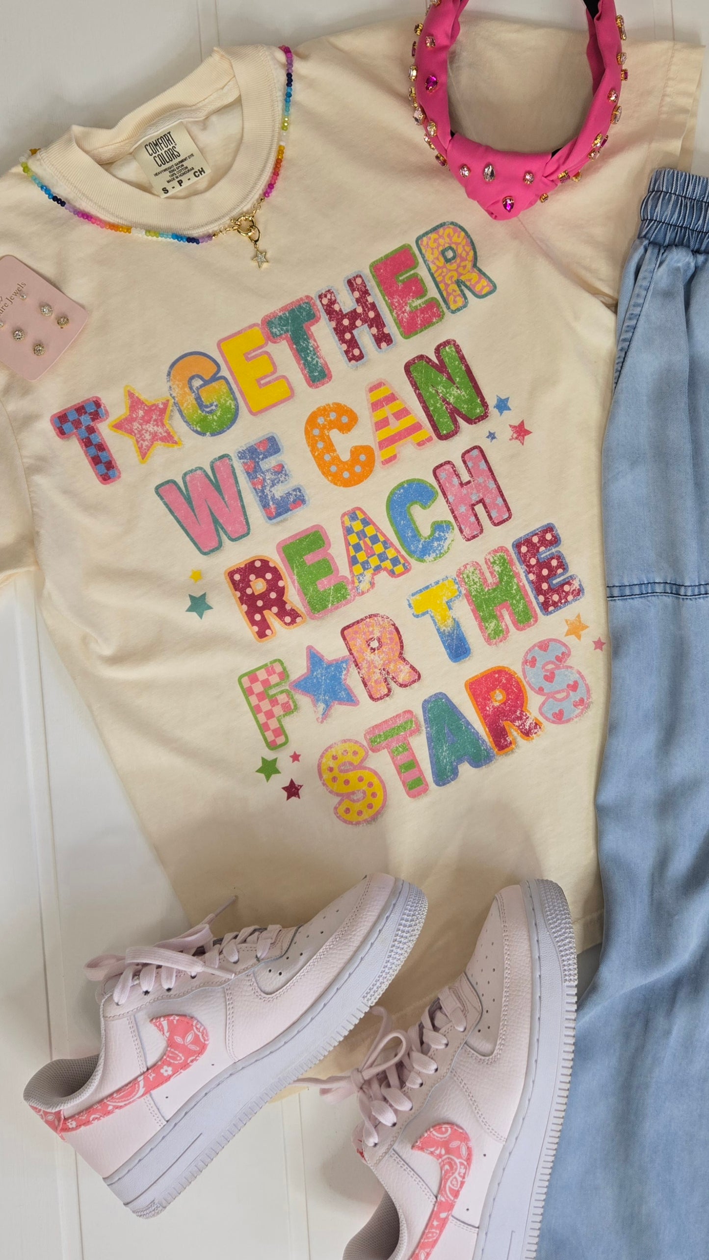 Together We Can Reach for the Stars Colorful Graphic Tee "Morgan"