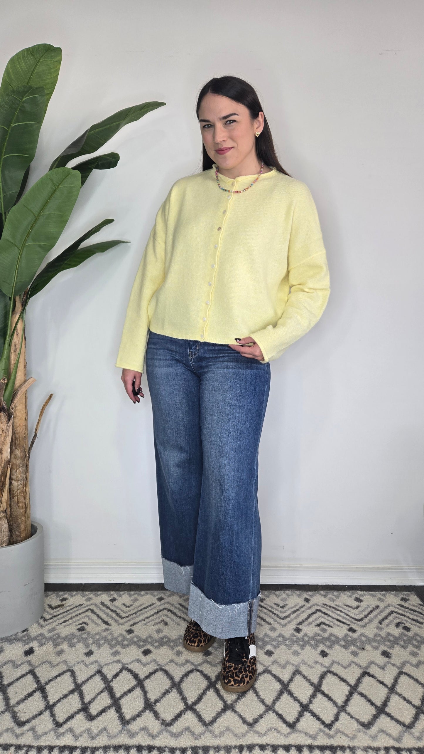Butter Yellow Piper Cardigan "Tilly"