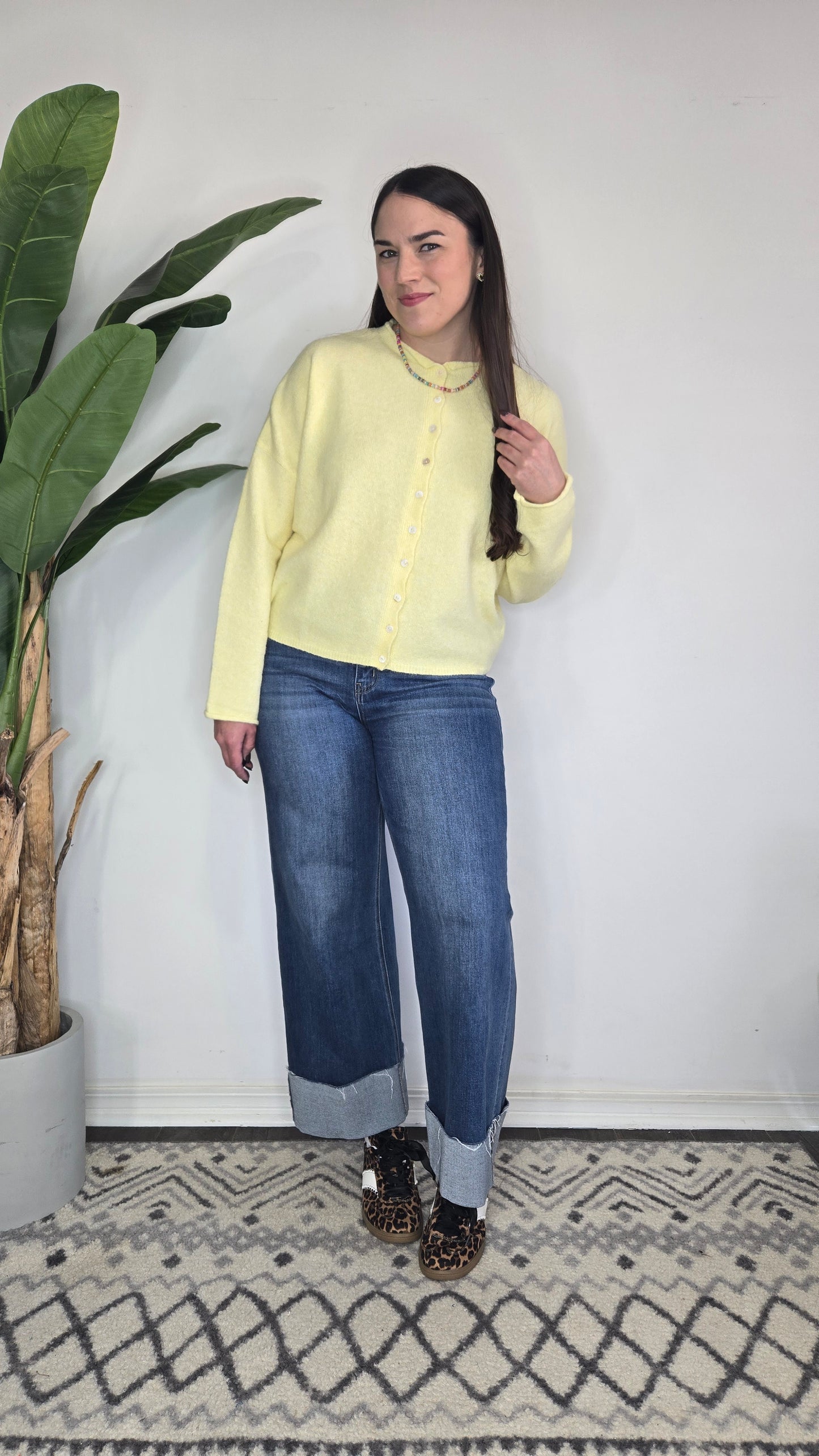 Butter Yellow Piper Cardigan "Tilly"