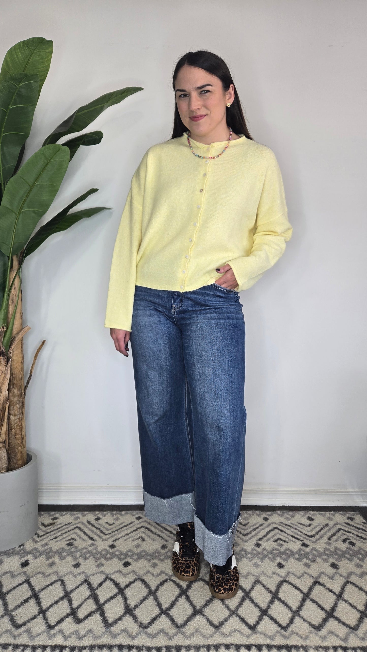 Butter Yellow Piper Cardigan "Tilly"