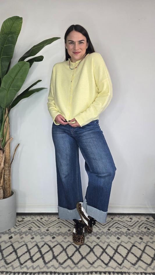 Butter Yellow Piper Cardigan "Tilly"
