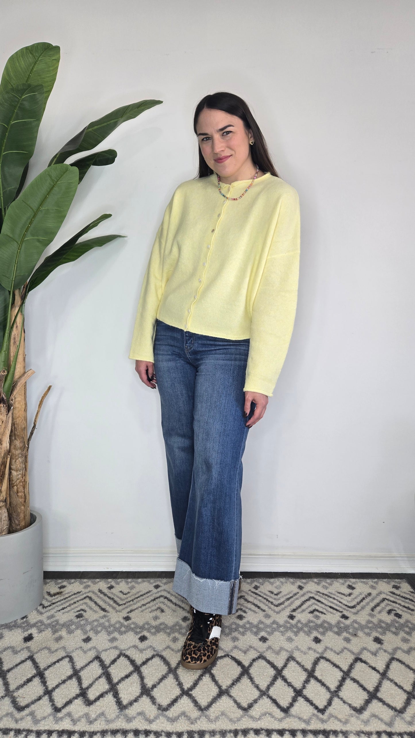 Butter Yellow Piper Cardigan "Tilly"