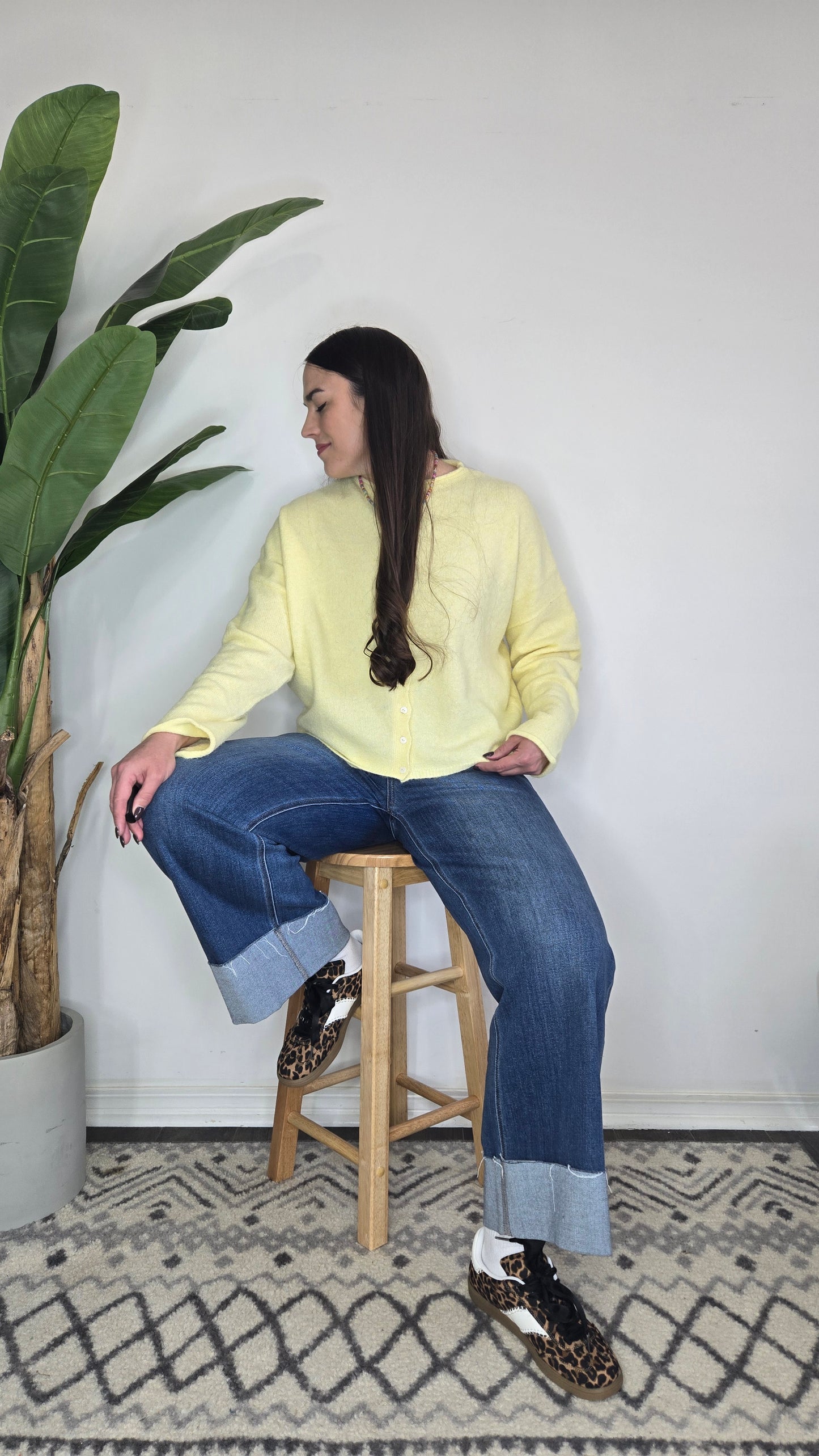 Butter Yellow Piper Cardigan "Tilly"