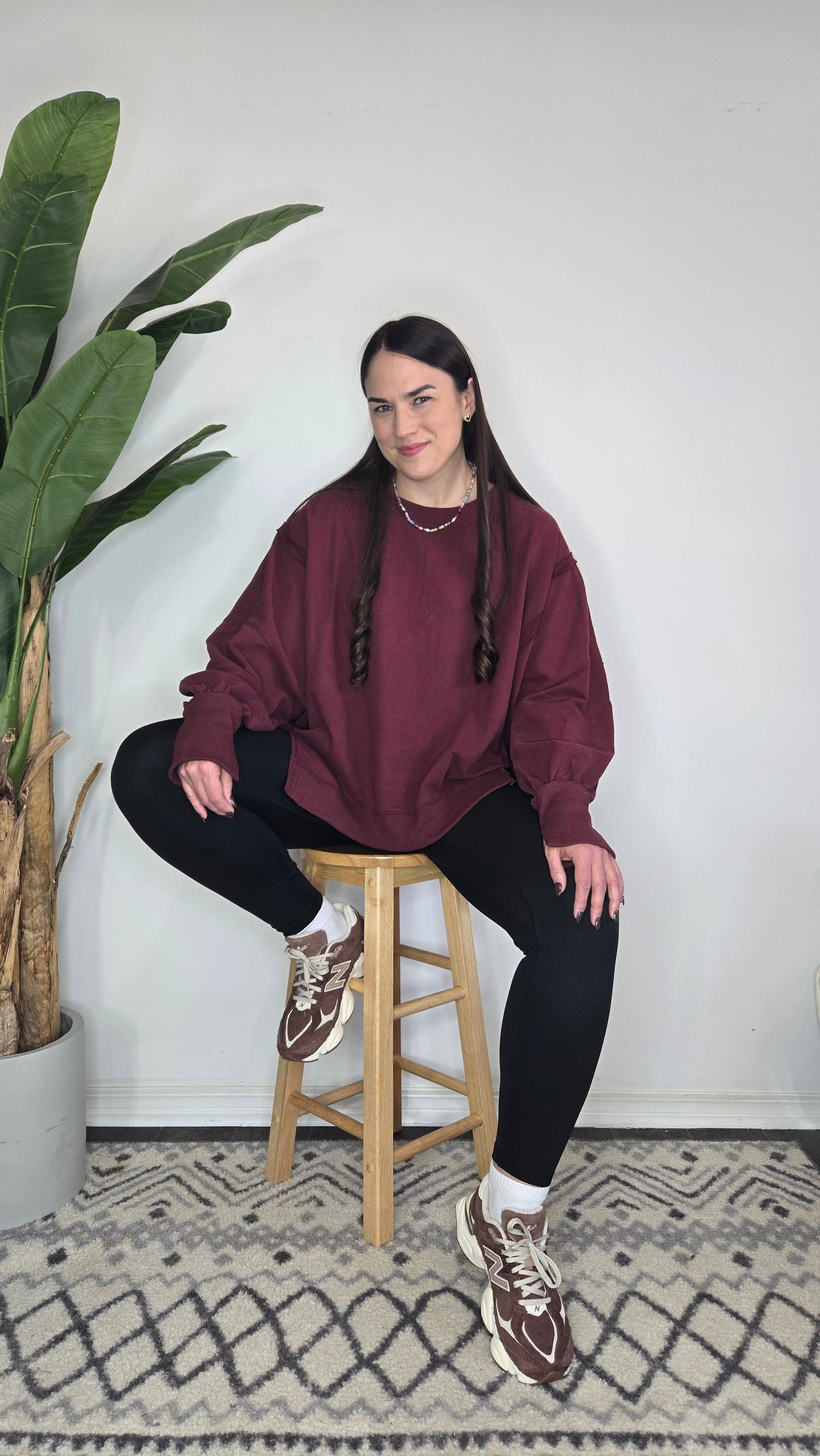 Burgundy Oversize Sweatshirt "Leigh"