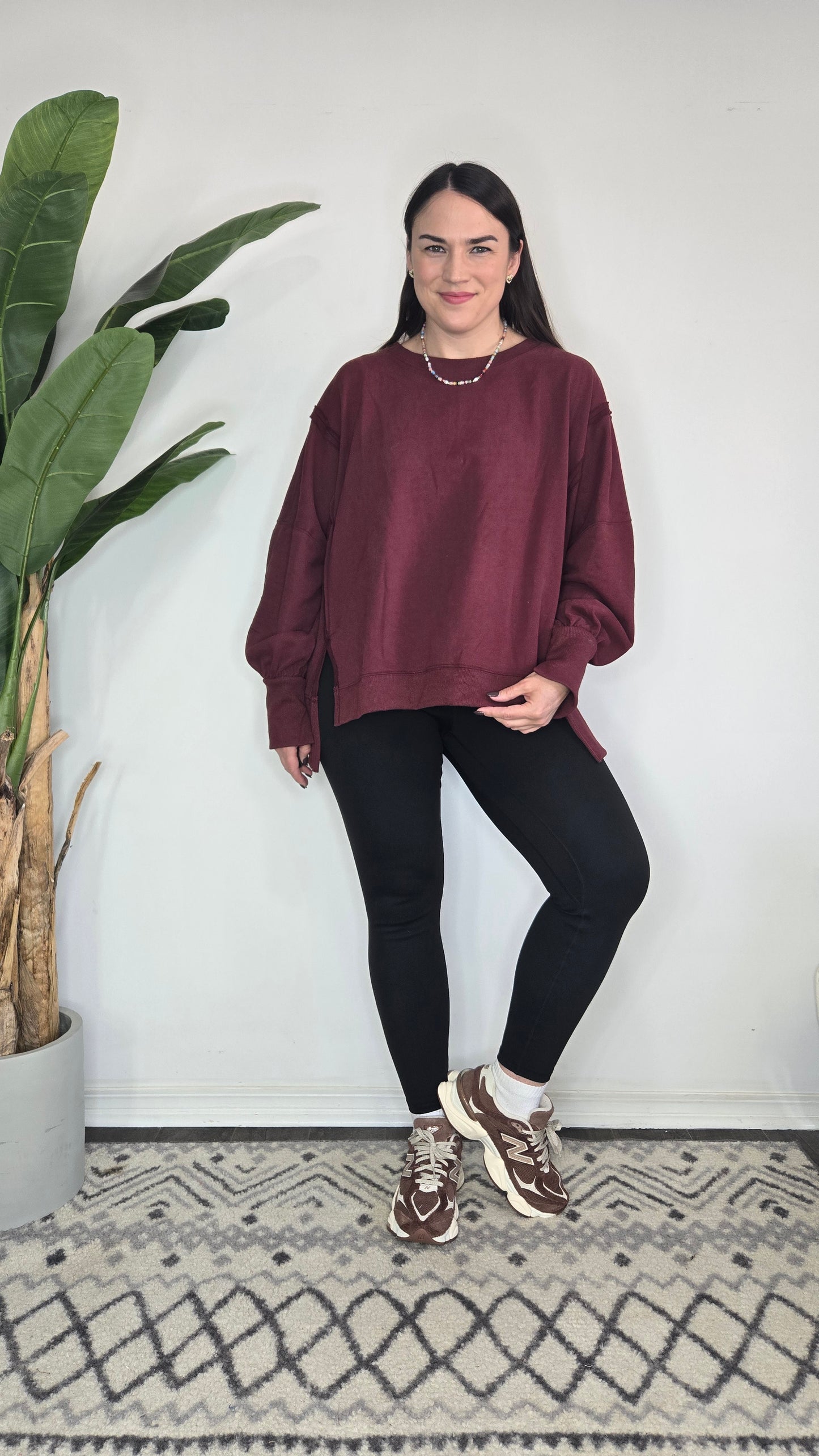 Burgundy Oversize Sweatshirt "Leigh"