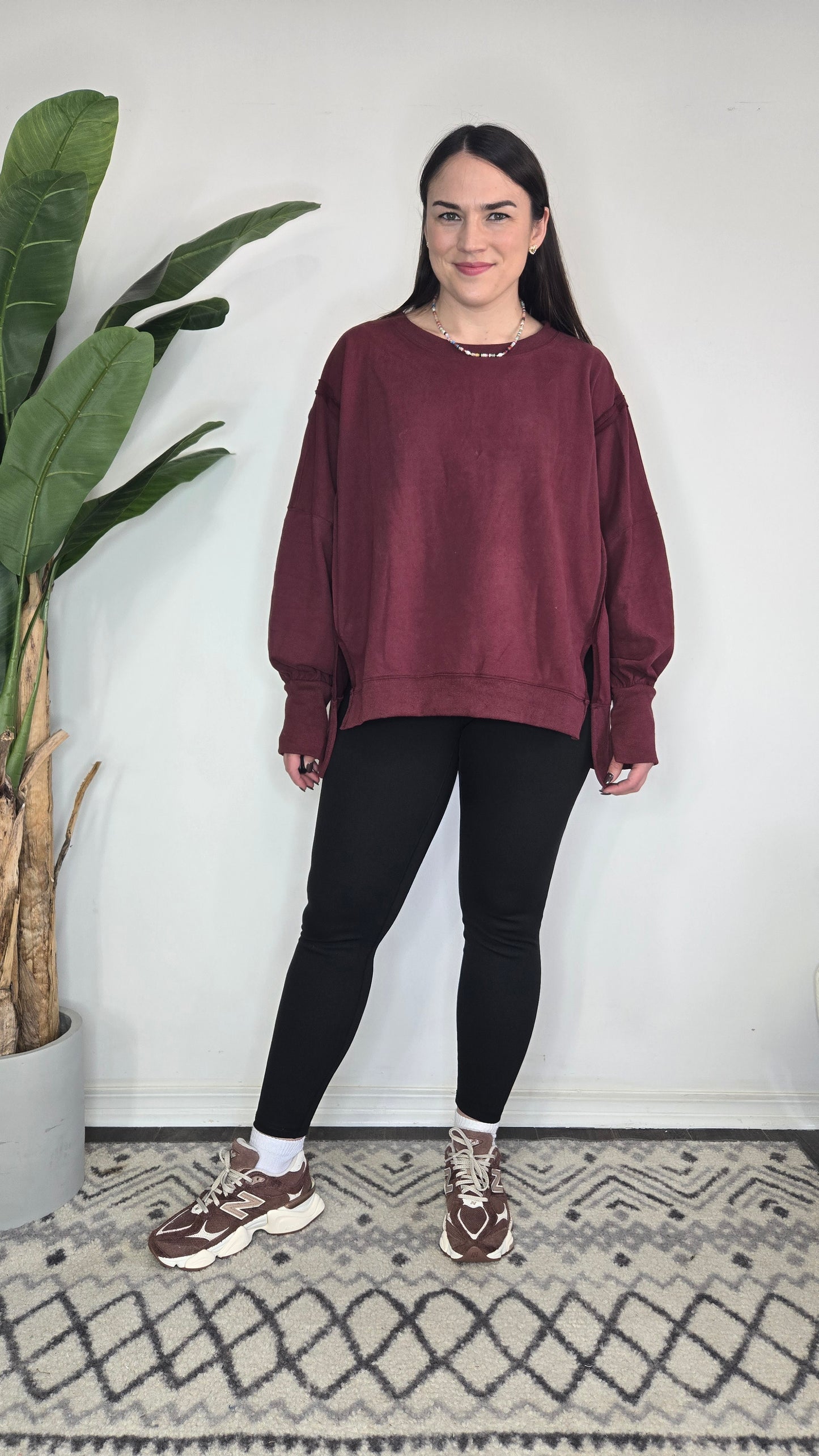 Burgundy Oversize Sweatshirt "Leigh"