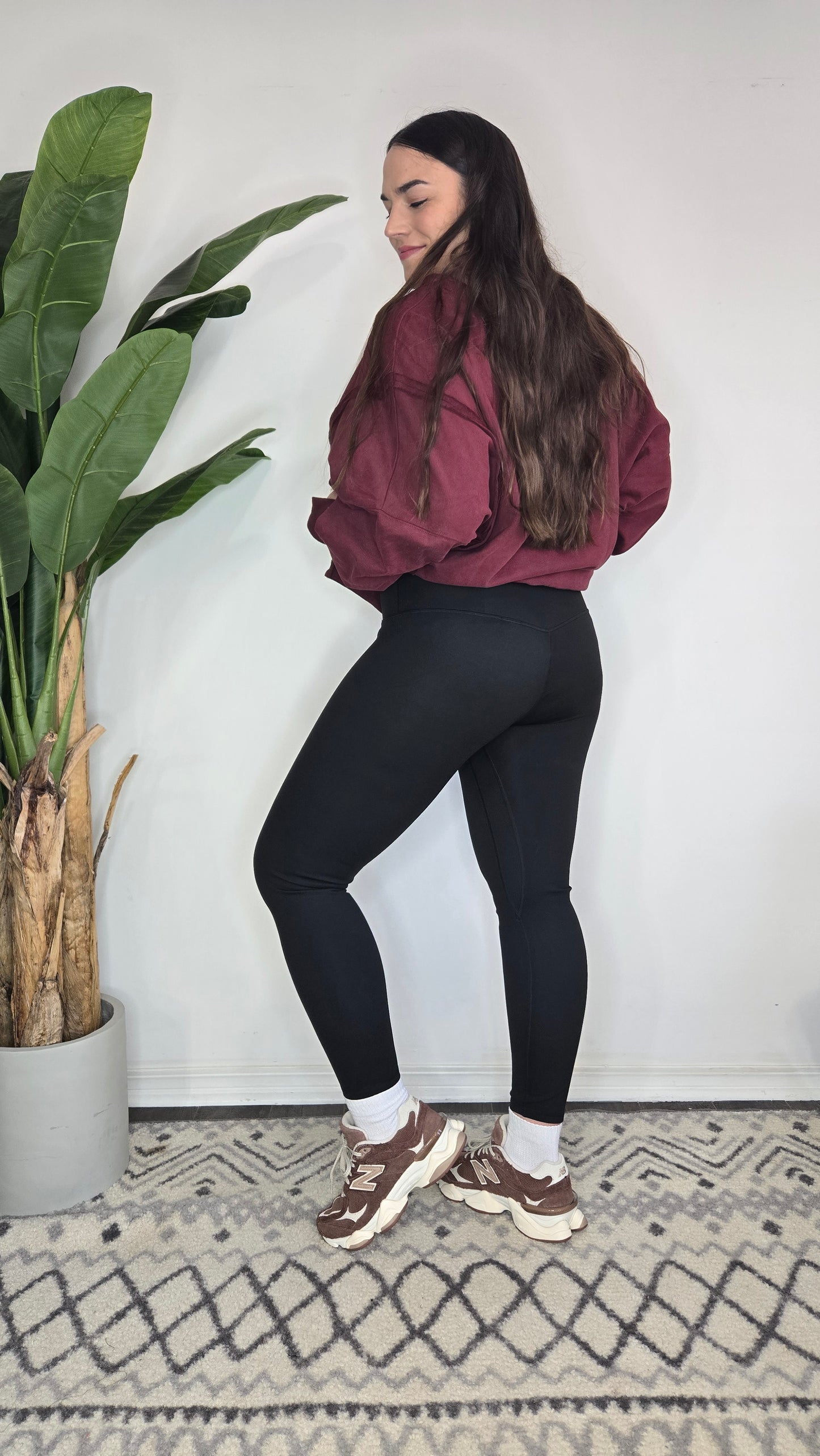 Black Fleece Lined High Waist Leggings "Onyx"