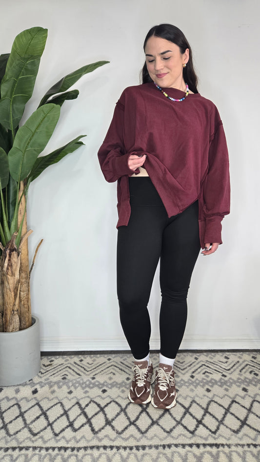 Black Fleece Lined High Waist Leggings "Onyx"