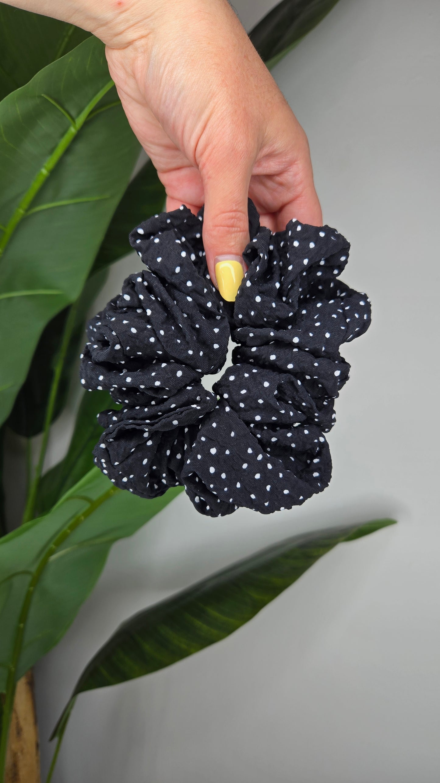 Black Polka Dot Jumbo Scrunchie