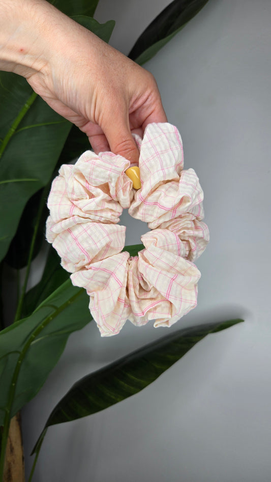 Sweet Pink Gingham Jumbo Scrunchie
