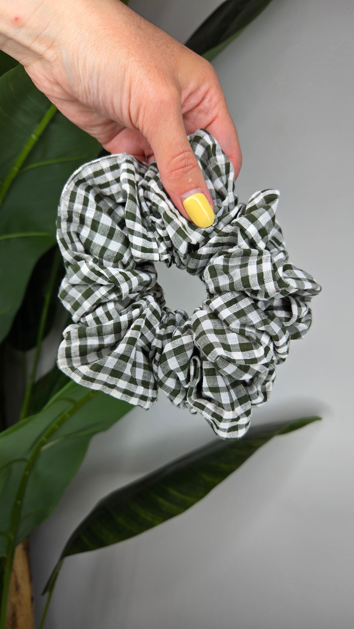 Aspen Green Gingham Jumbo Scrunchie