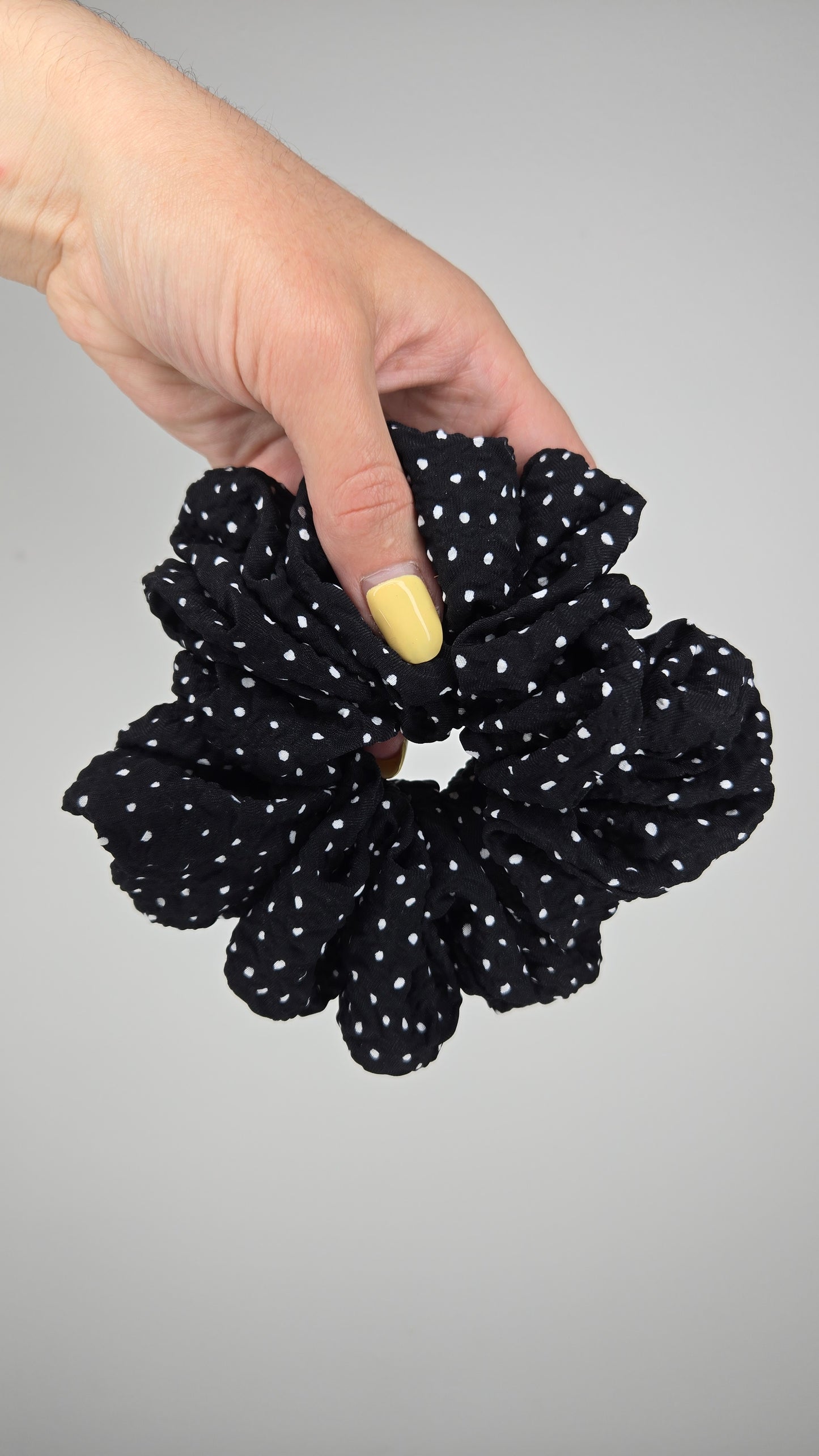 Black Polka Dot Jumbo Scrunchie