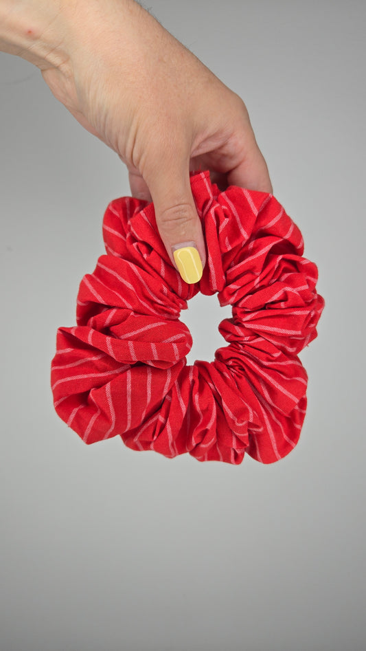 Red Stripe Jumbo Scrunchie