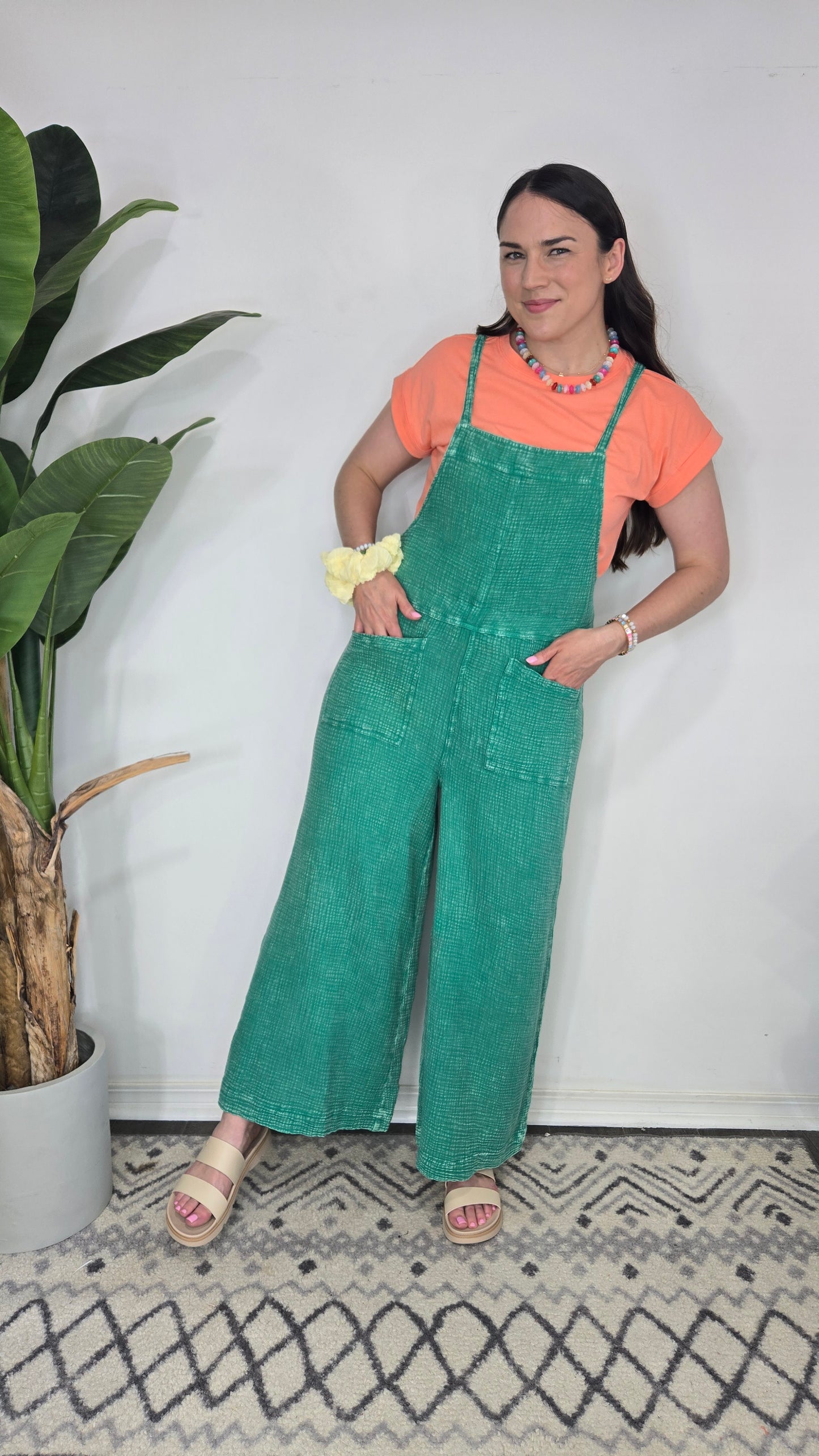 Delaney Beach Jumpsuit- Green