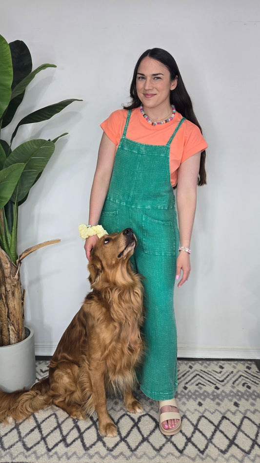 Delaney Beach Jumpsuit- Green