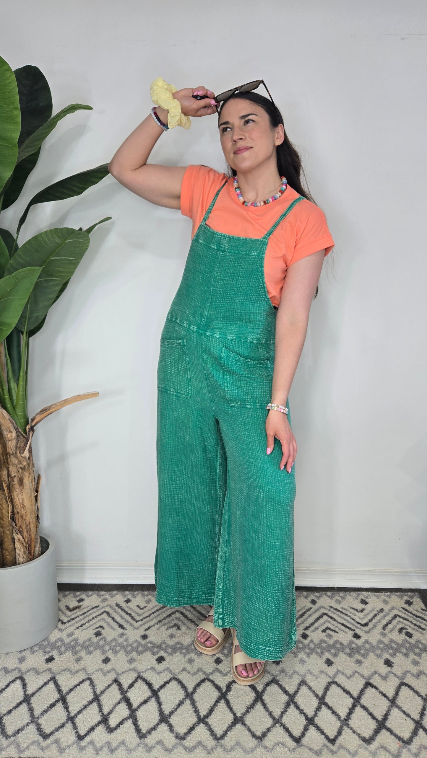 Delaney Beach Jumpsuit- Green