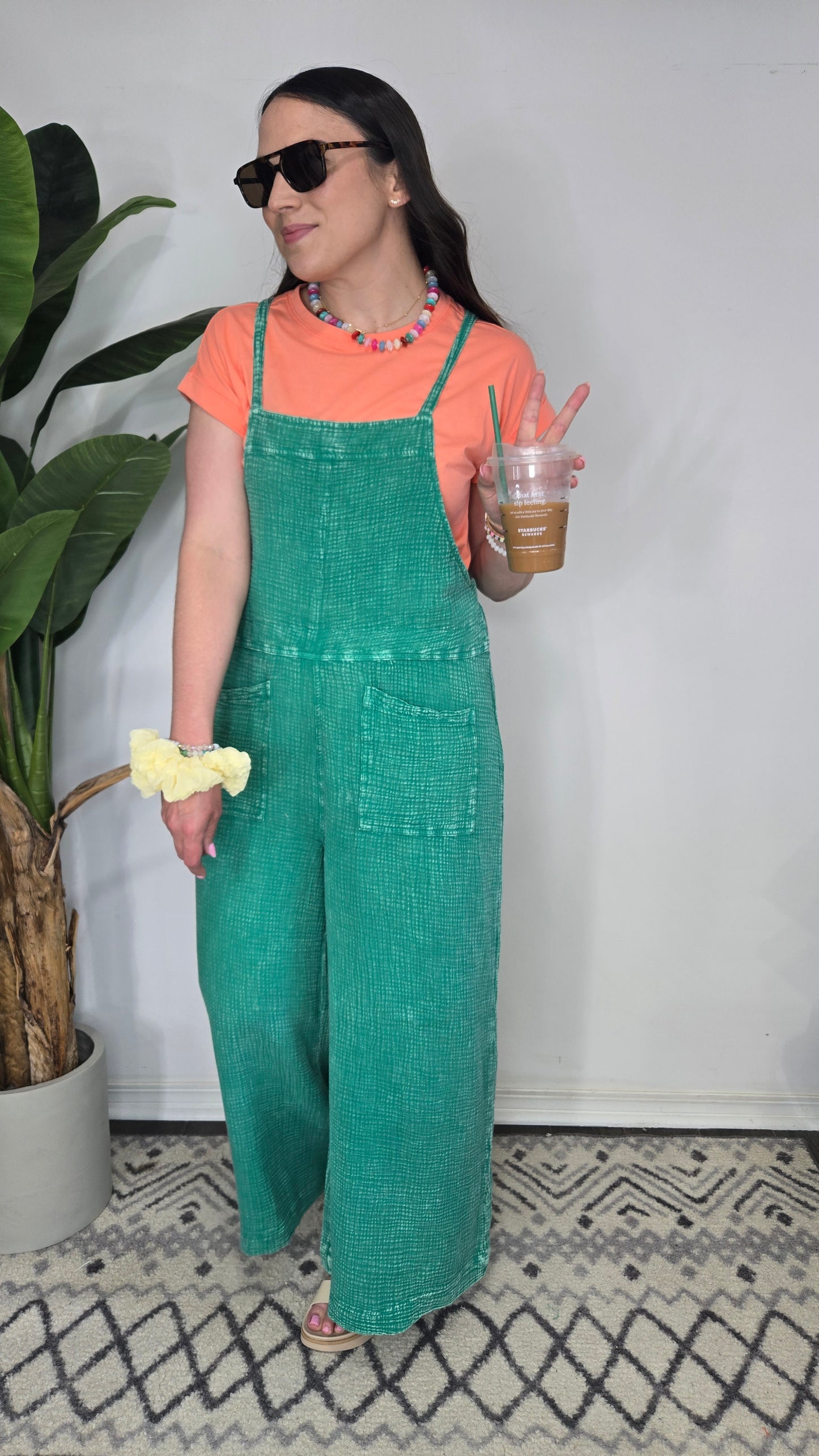 Delaney Beach Jumpsuit- Green