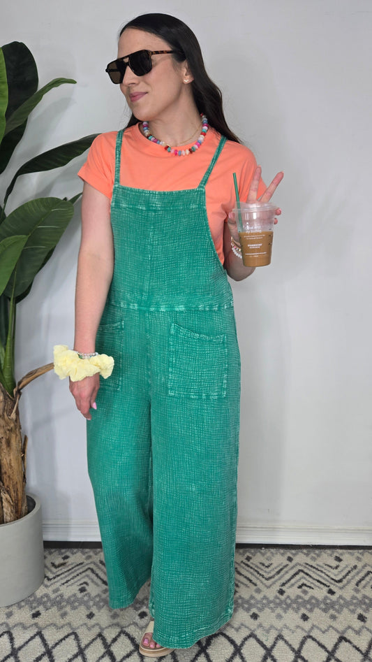 Delaney Beach Jumpsuit- Green