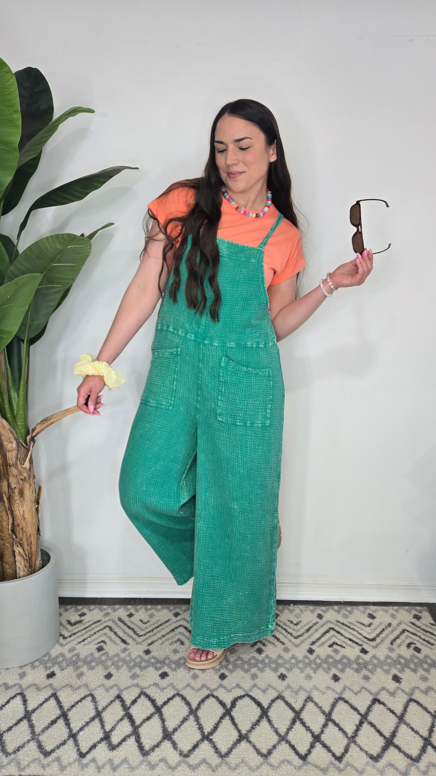 Delaney Beach Jumpsuit- Green