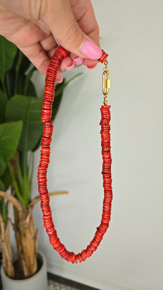 Vera Red Velvet Necklace