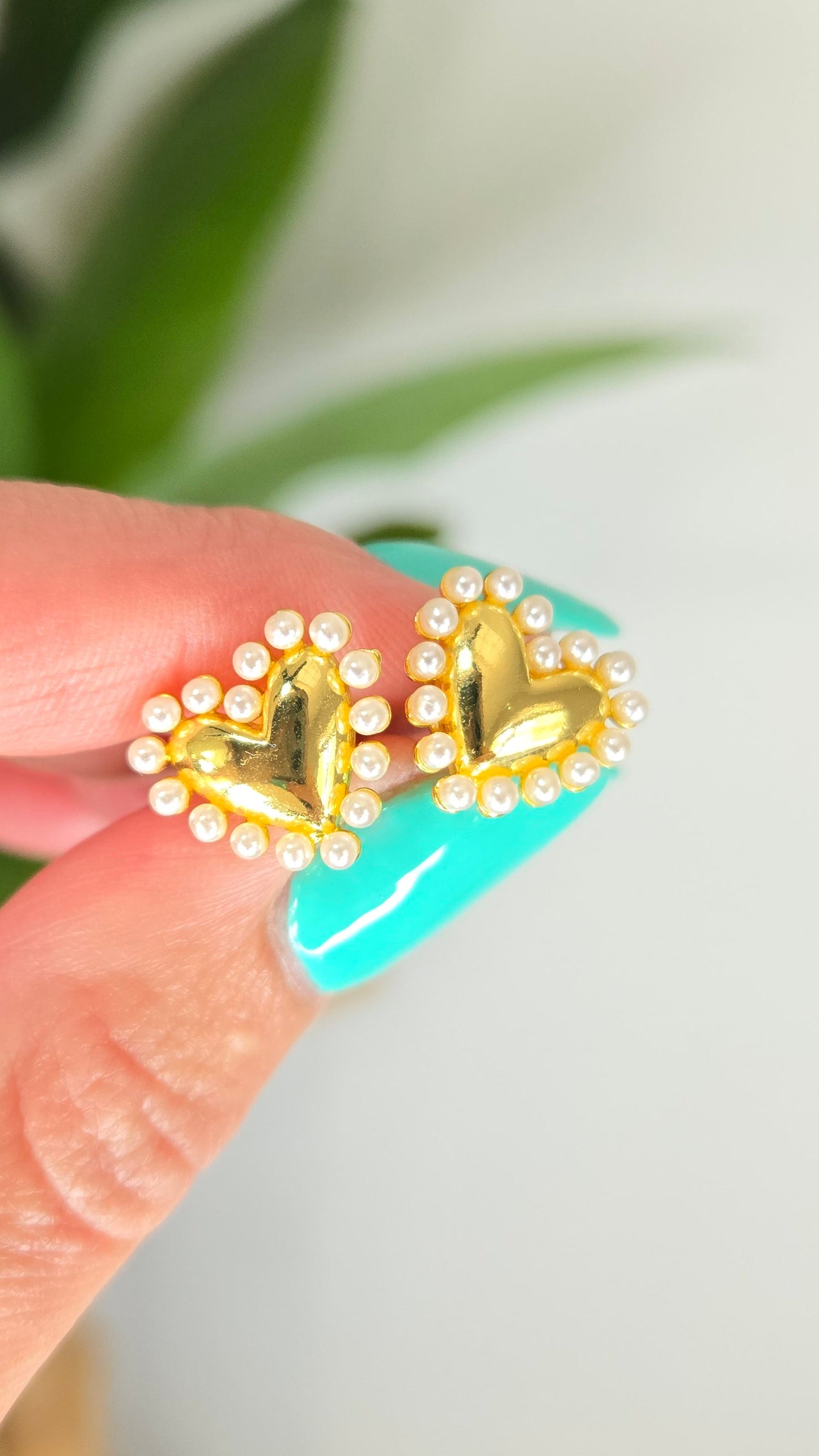 Cute Love Heart Gold Earrings