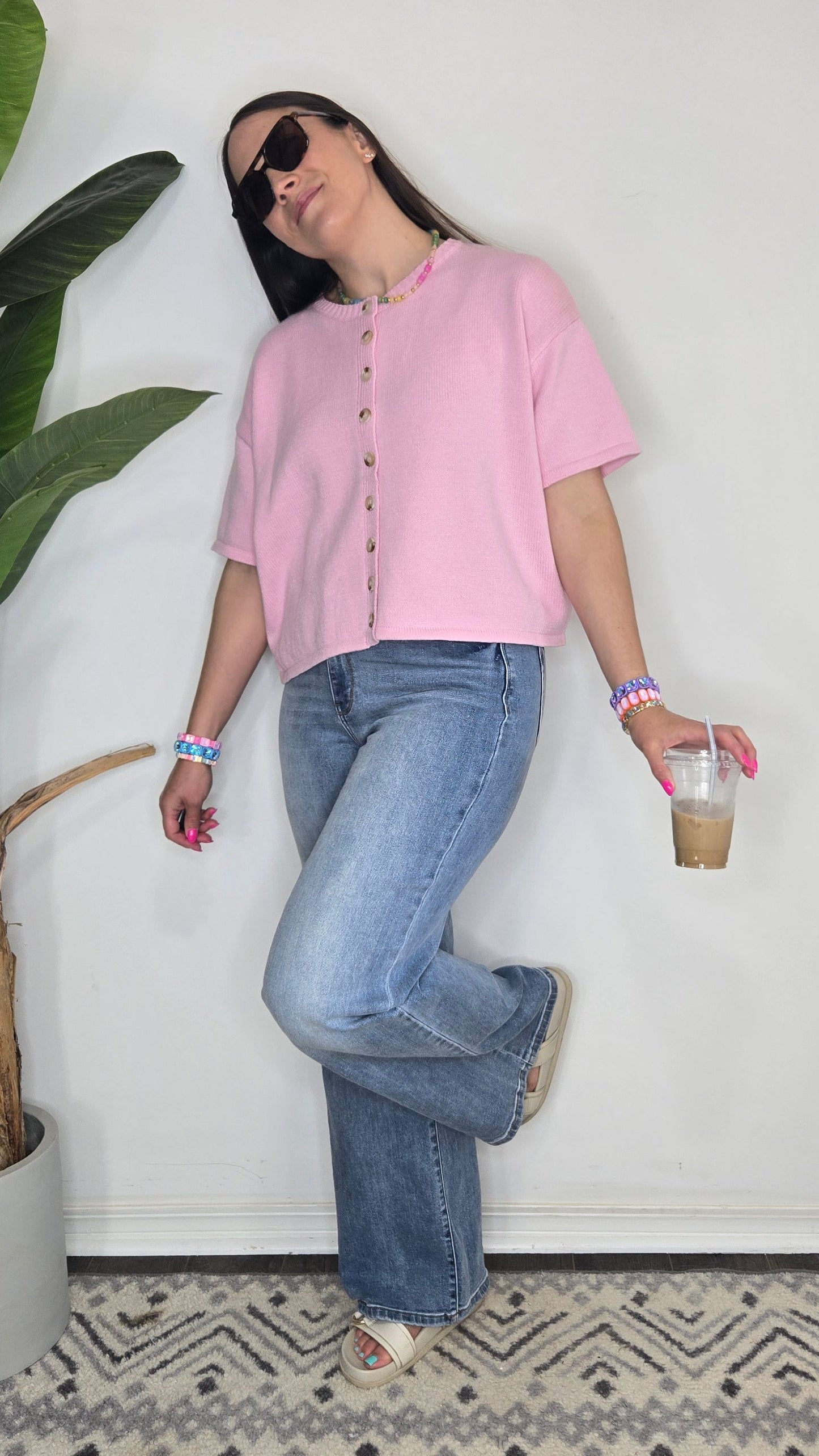 Briar Rose Sweater Top - Light Pink
