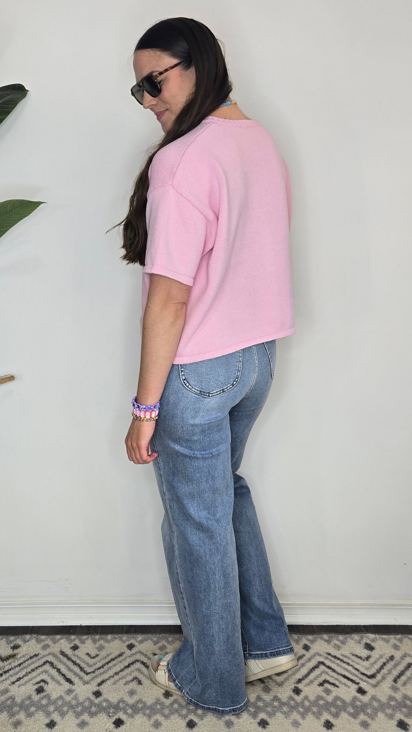 Briar Rose Sweater Top - Light Pink