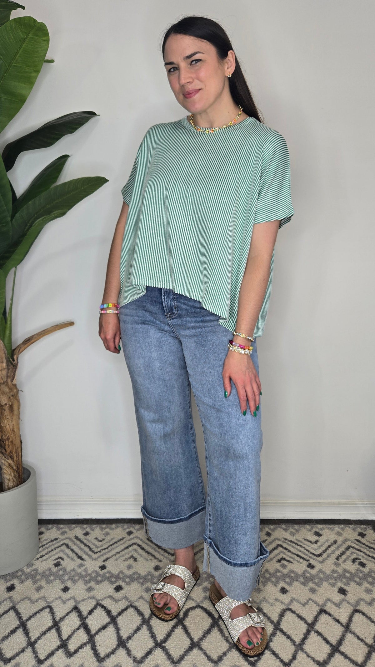 Indy Charm Top- Kelly Green