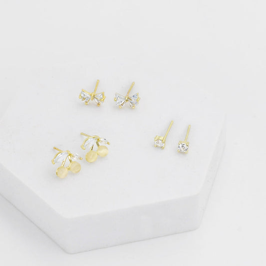 Cherry Stud Earring Set