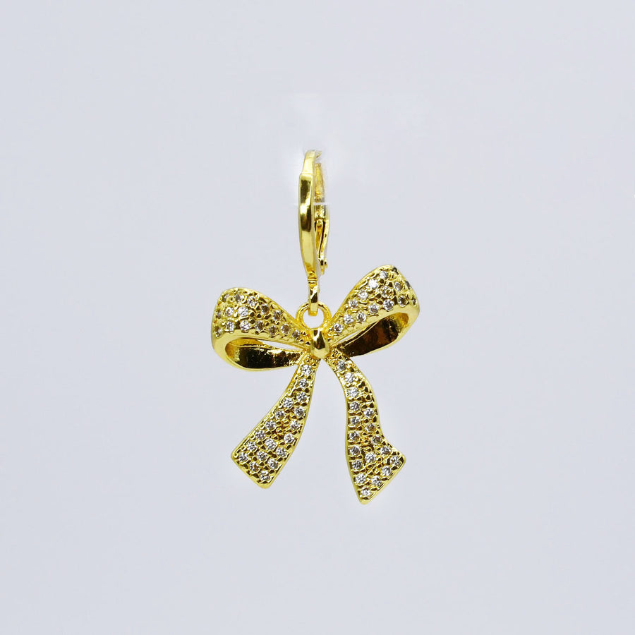 Gold Ribbon Bow Charm